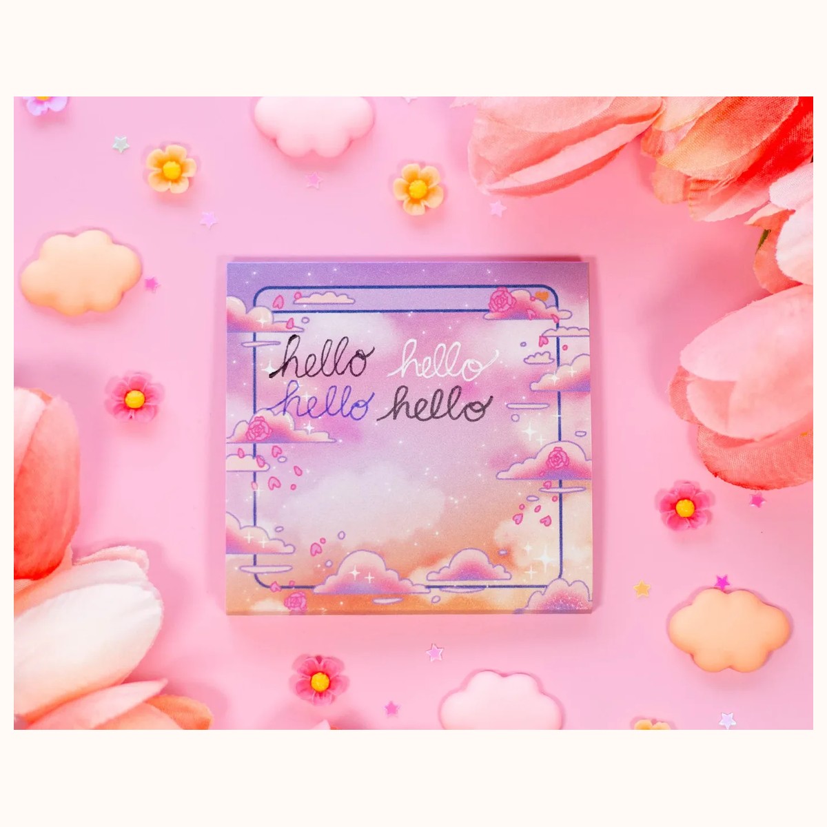 Rose Sky Sticky Notes | Kawaii Dreamy Aesthetic Cute Stationery view 3