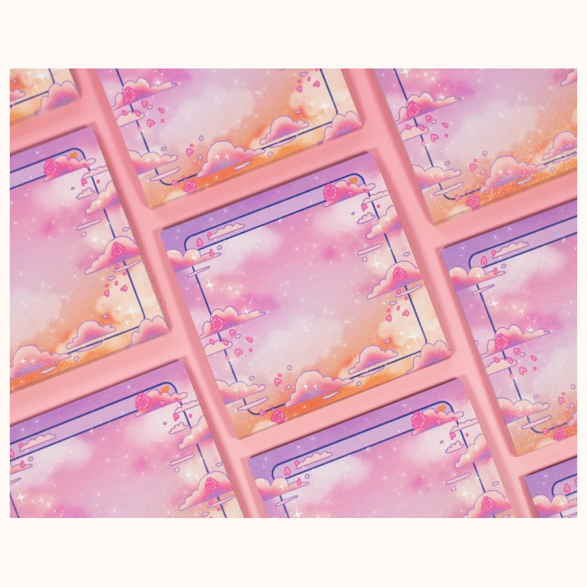 Rose Sky Sticky Notes | Kawaii Dreamy Aesthetic Cute Stationery view 4