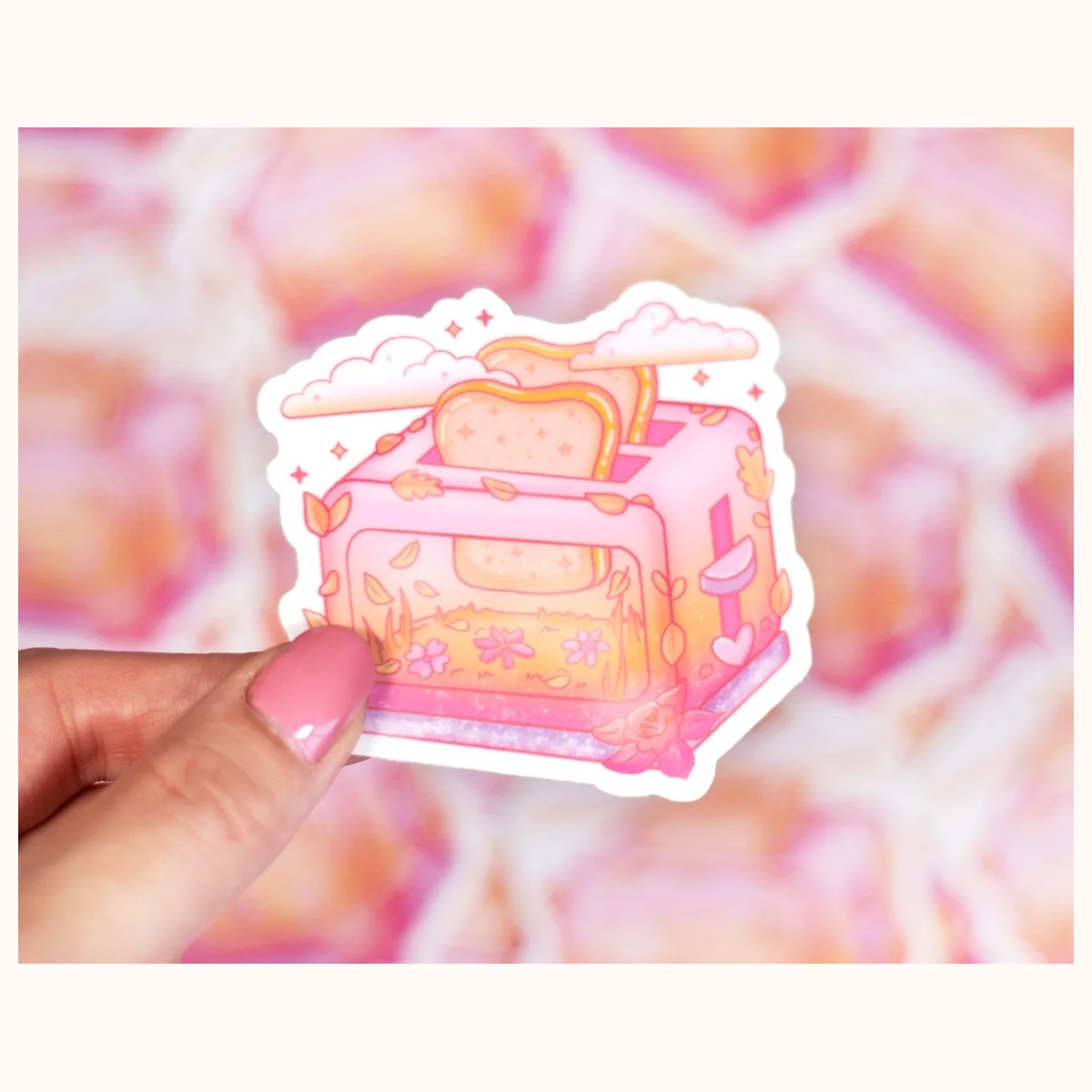 Cute Toaster Vinyl Waterproof Sticker | Cute Kawaii Aesthetic Laptop Decal, stickers from Farouk Book Store