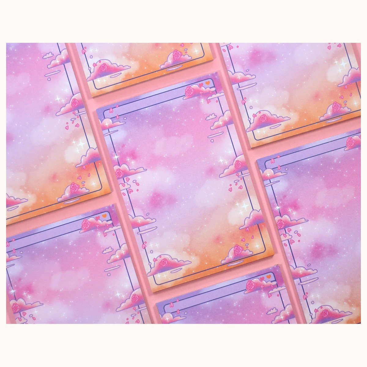 Rose Sky Aesthetic Cute Memo Notepad view 3