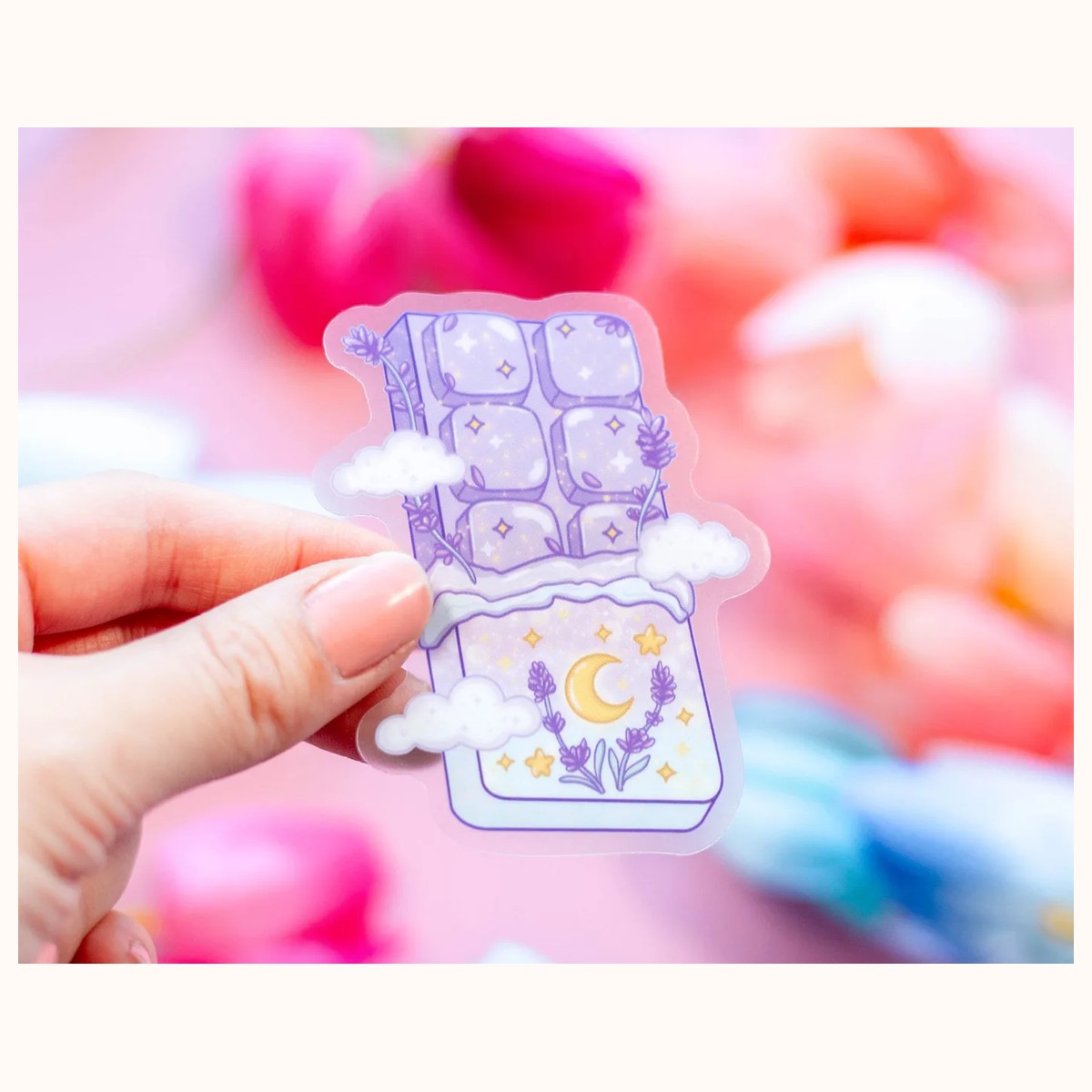 Chocolate Bar CLEAR Sticker | Cute Aesthetic Waterproof Vinyl view 3