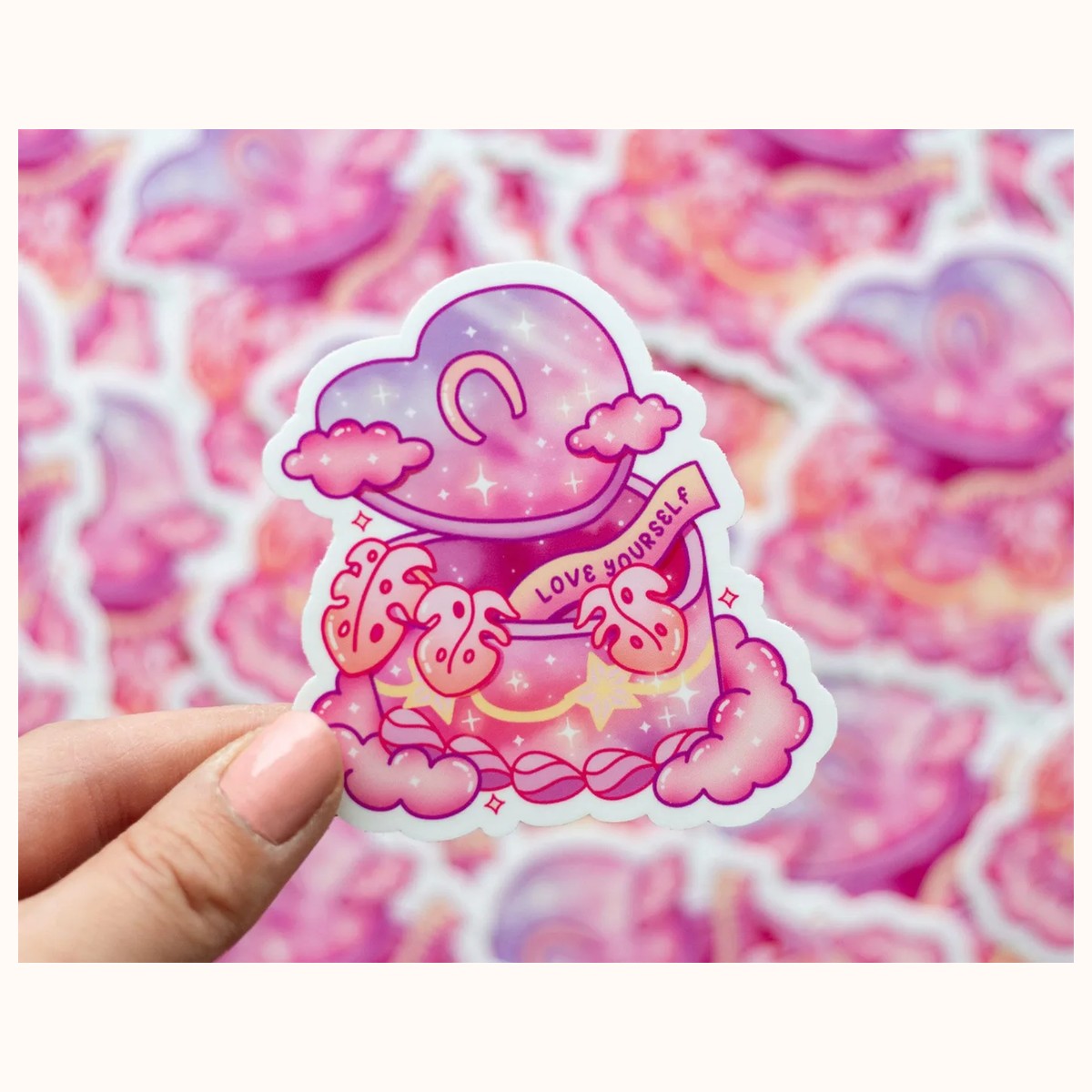 Heart Container Aesthetic Vinyl Sticker, stickers from Farouk Book Store