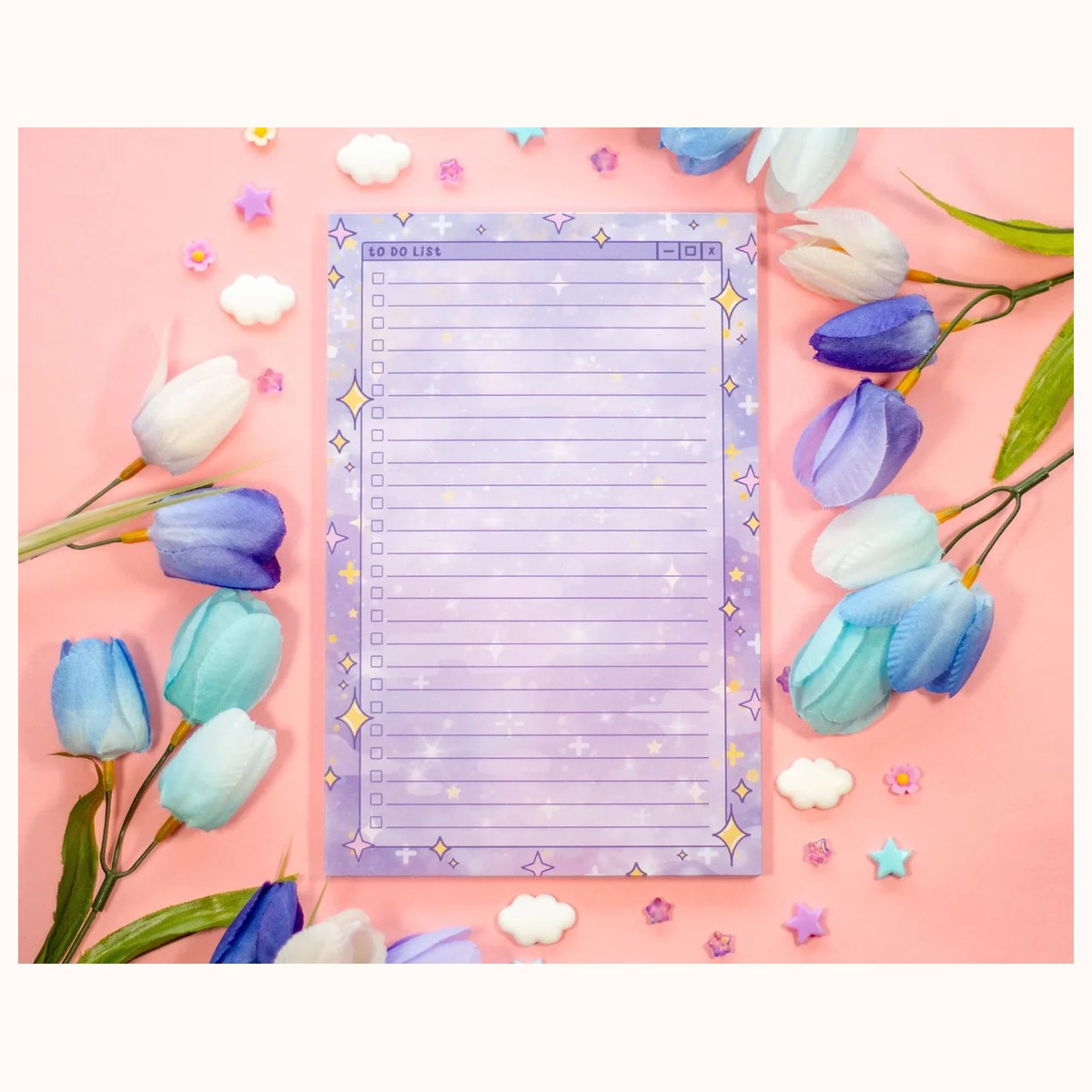 Sparkles to Do List Planner Pad | Dreamy Cute Kawaii Art Aesthetic Stationery Note Pad by Farouk Book Store