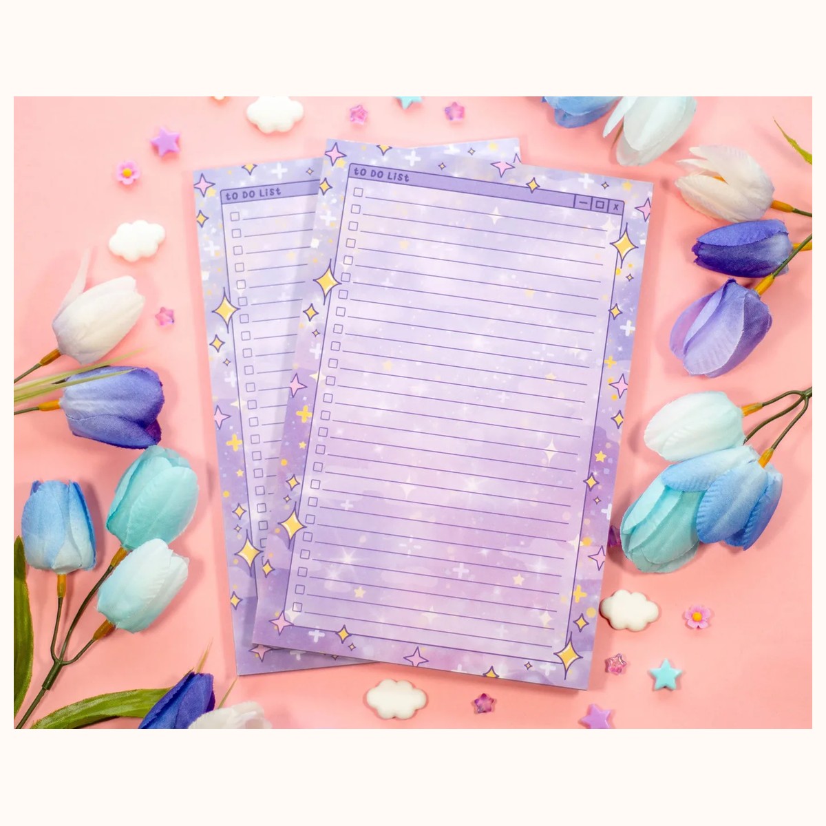 Sparkles to Do List Planner Pad | Dreamy Cute Kawaii Art Aesthetic Stationery Note Pad view 3