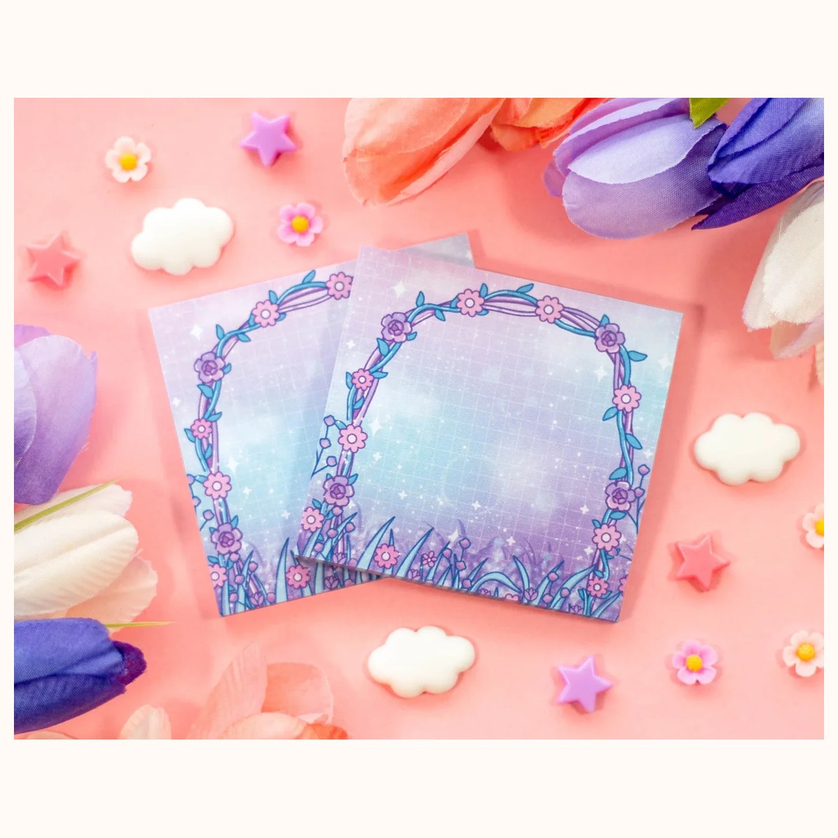 Secret Garden Sticky Note | Cute Kawaii Dreamy Aesthetic Stationery Memo Pad by Farouk Book Store