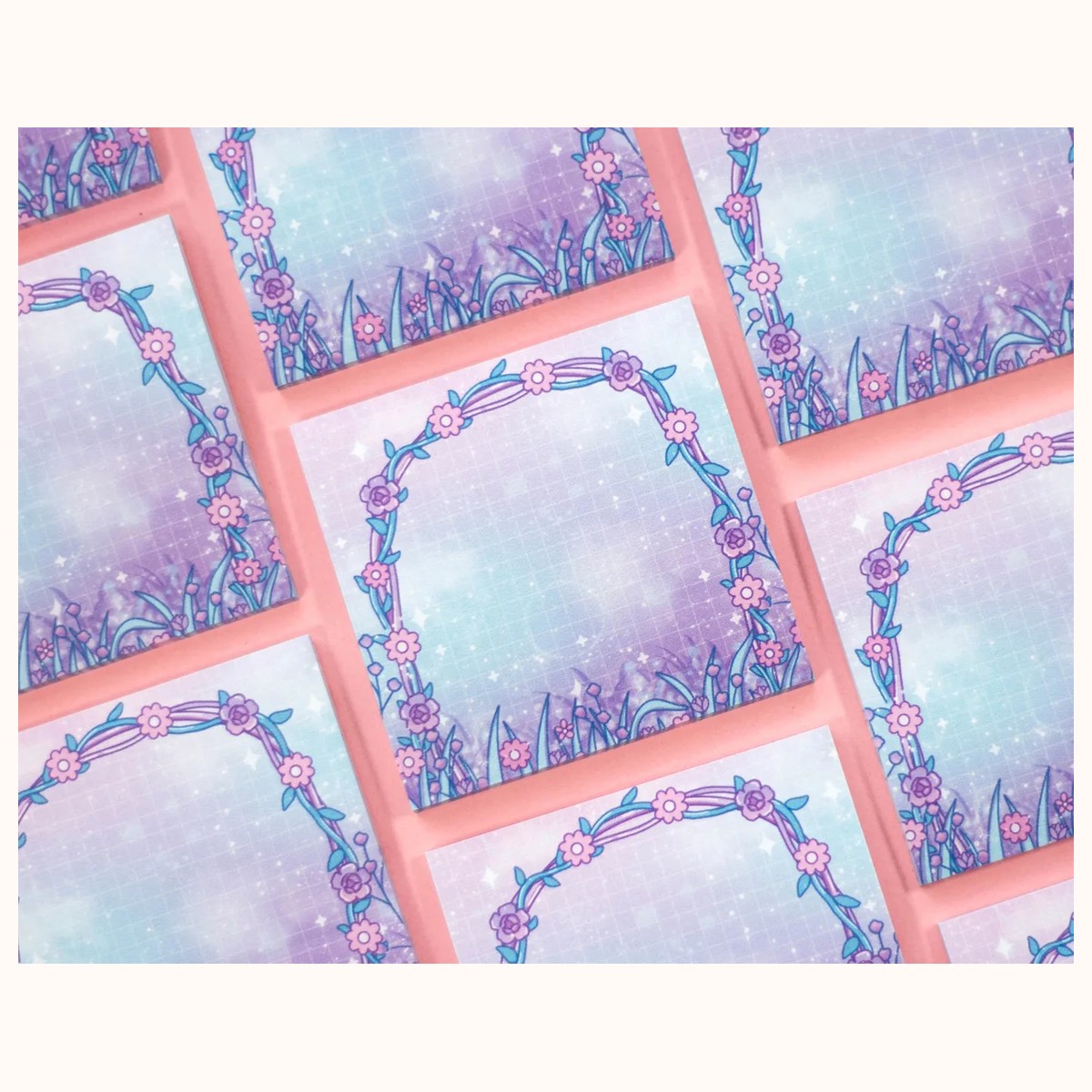 Secret Garden Sticky Note | Cute Kawaii Dreamy Aesthetic Stationery Memo Pad view 3