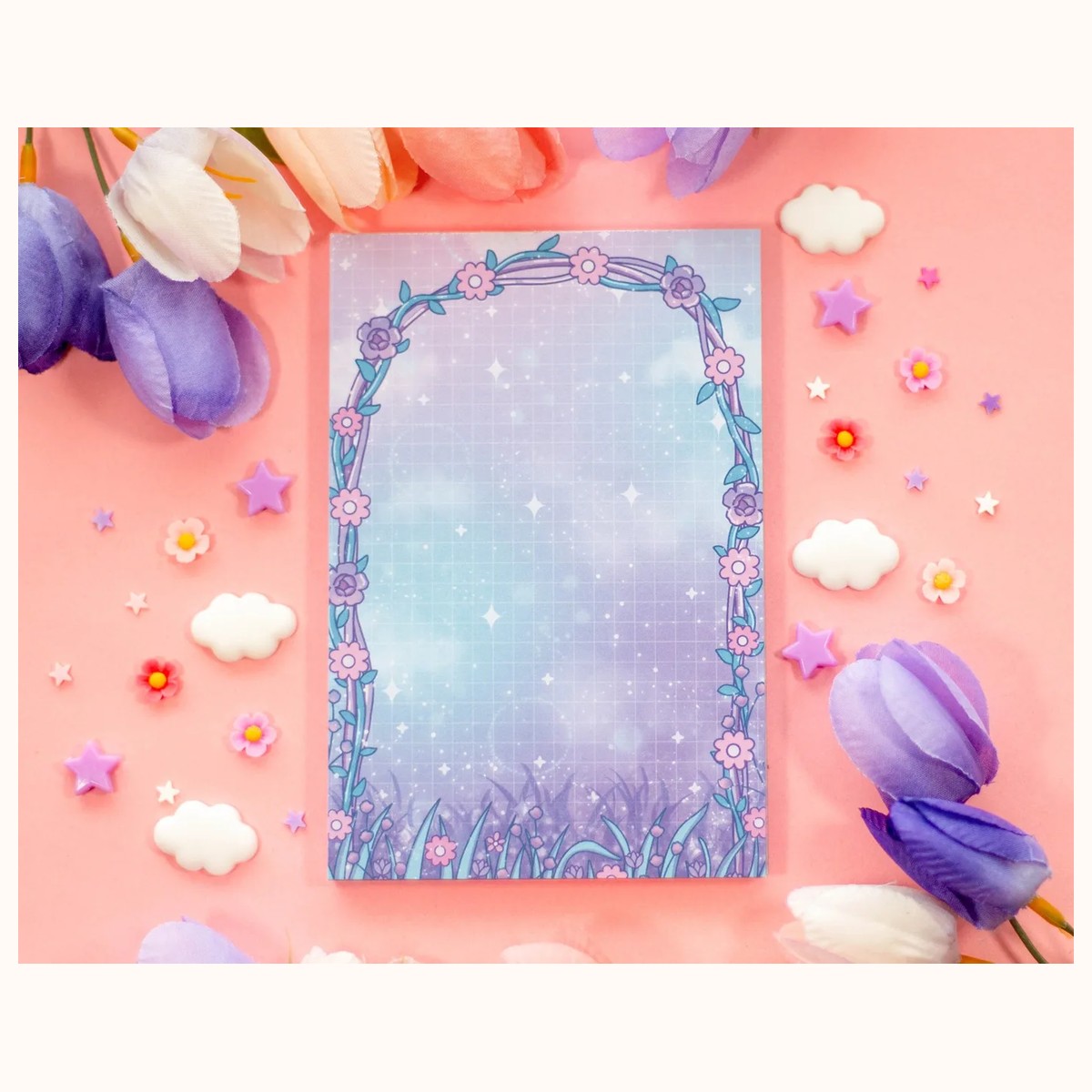 Secret Garden Notepad | Floral Dreamy Kawaii Aesthetic Cute Stationery Gifts by Farouk Book Store