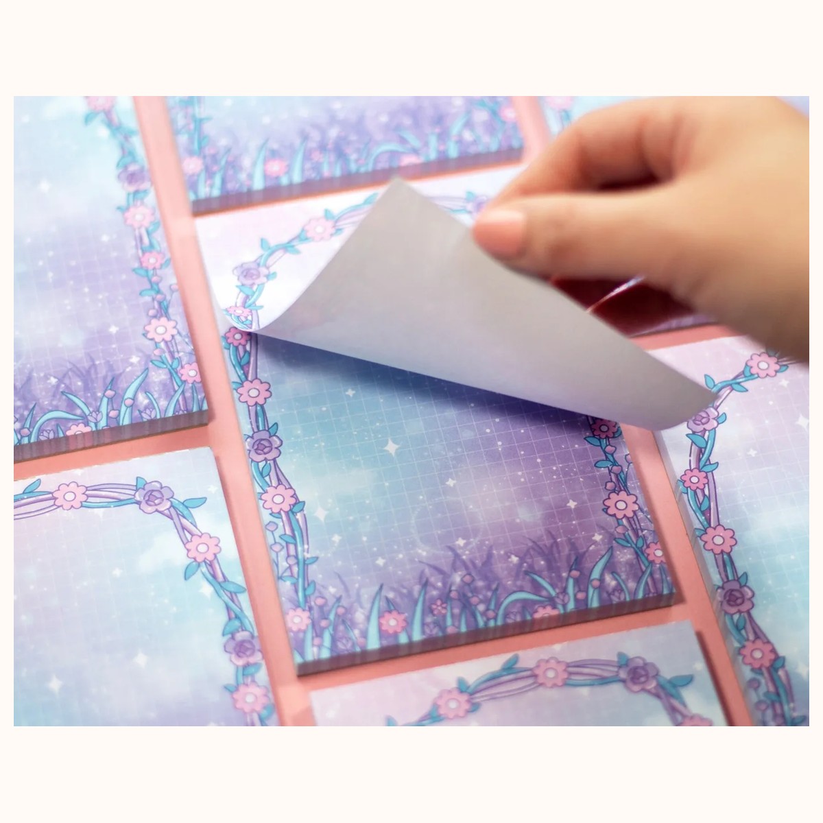Secret Garden Notepad | Floral Dreamy Kawaii Aesthetic Cute Stationery Gifts view 2