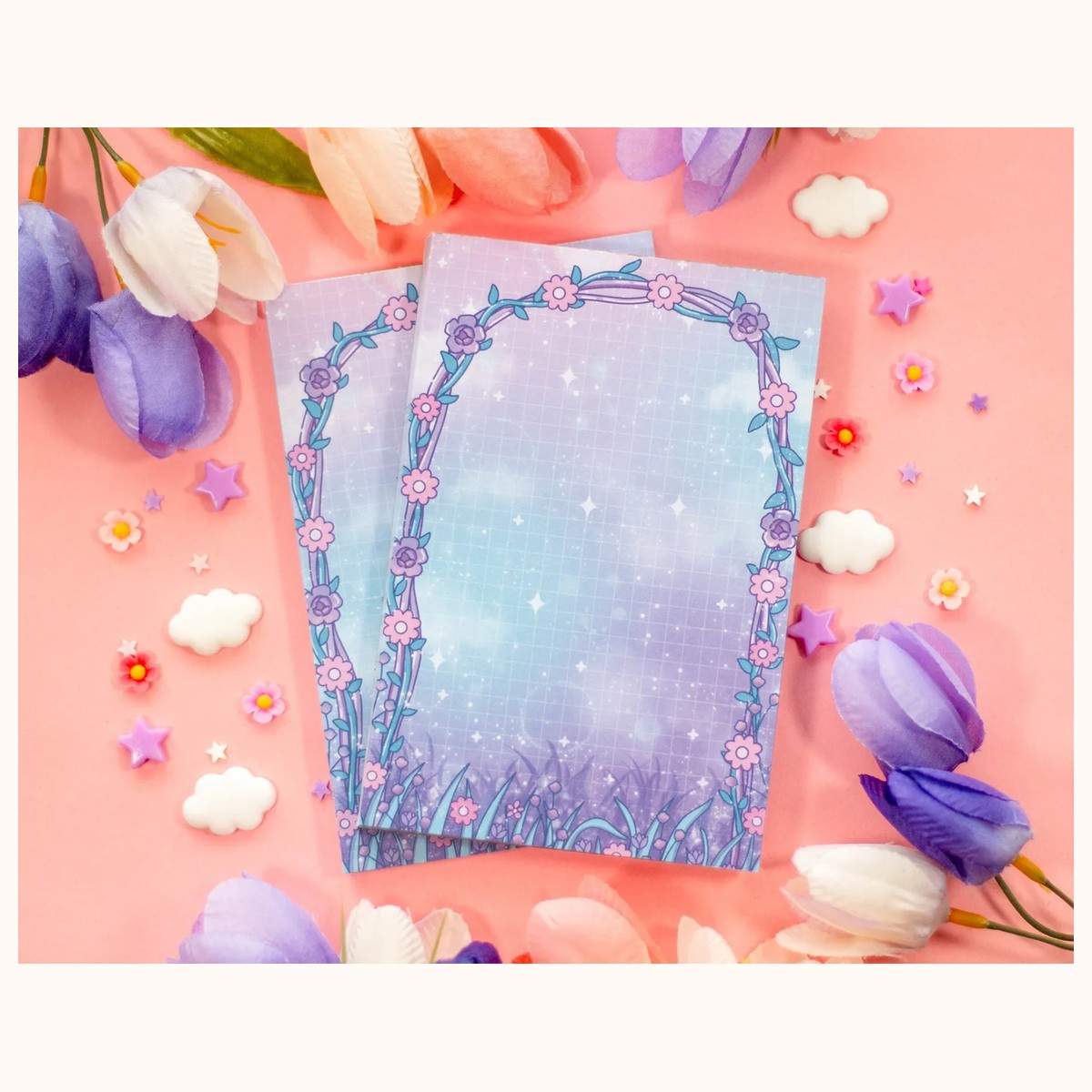 Secret Garden Notepad | Floral Dreamy Kawaii Aesthetic Cute Stationery Gifts view 3