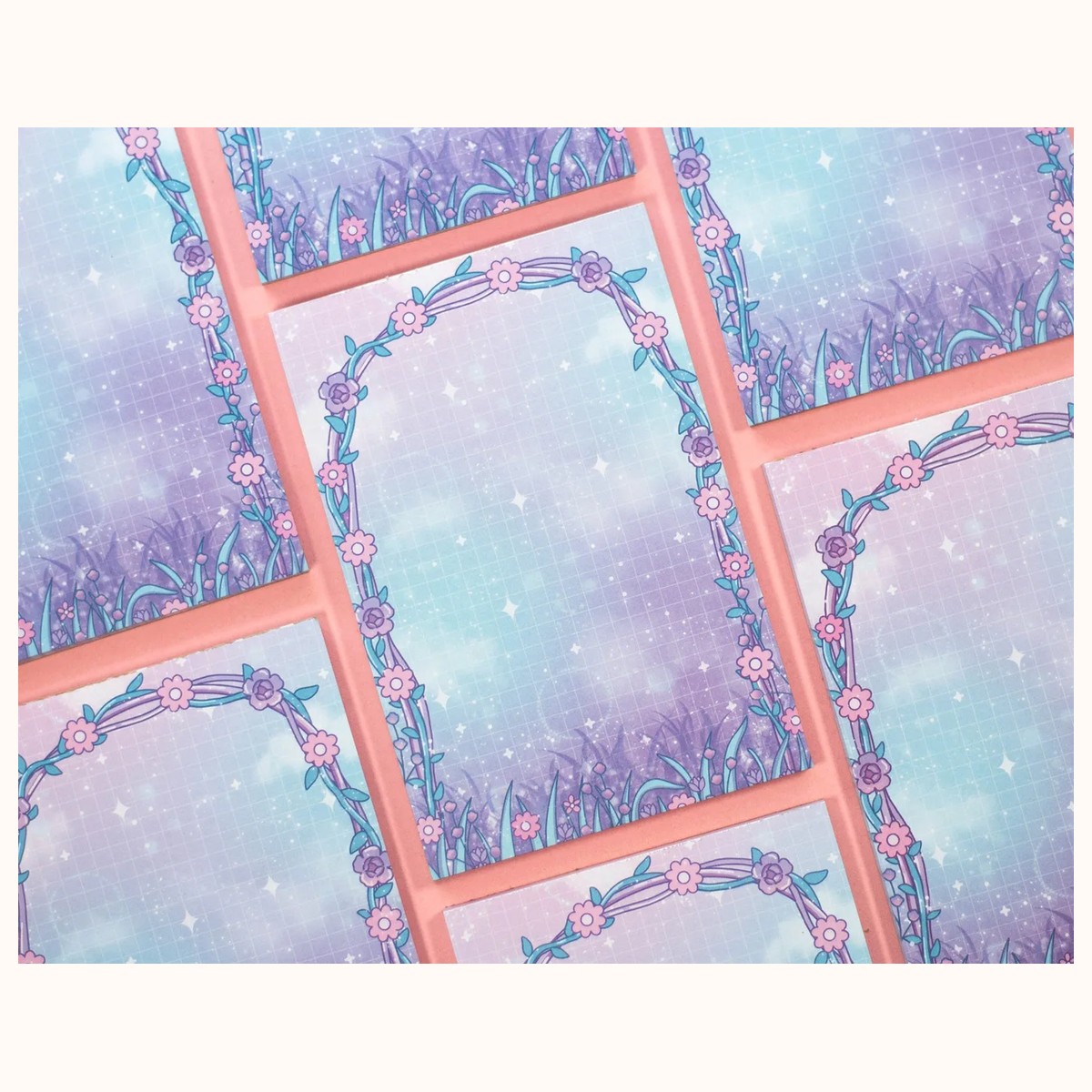 Secret Garden Notepad | Floral Dreamy Kawaii Aesthetic Cute Stationery Gifts view 4