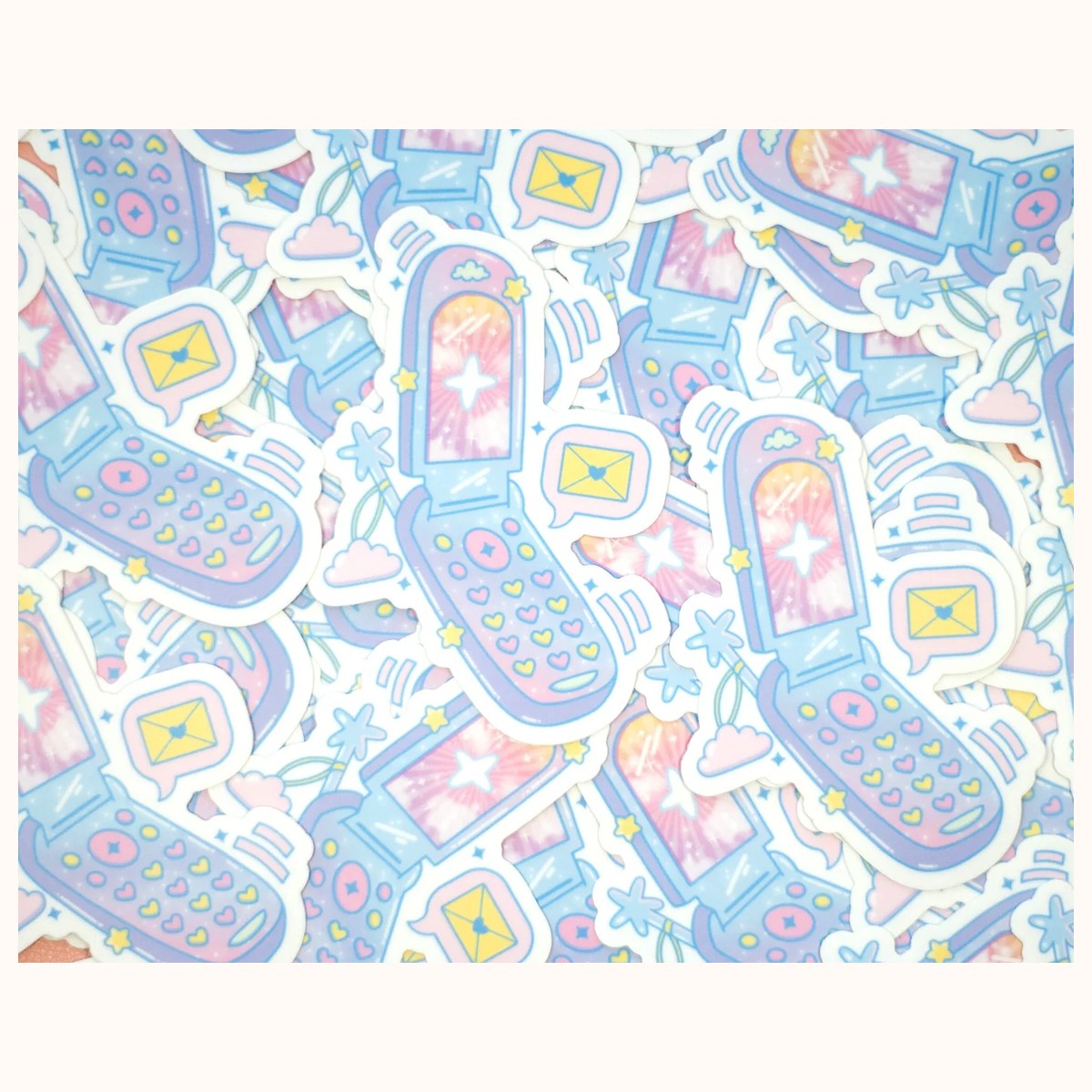 Cellphone Cute Aesthetic Vinyl Sticker | Waterproof, Waterbottle, Kawaii Stickers view 3