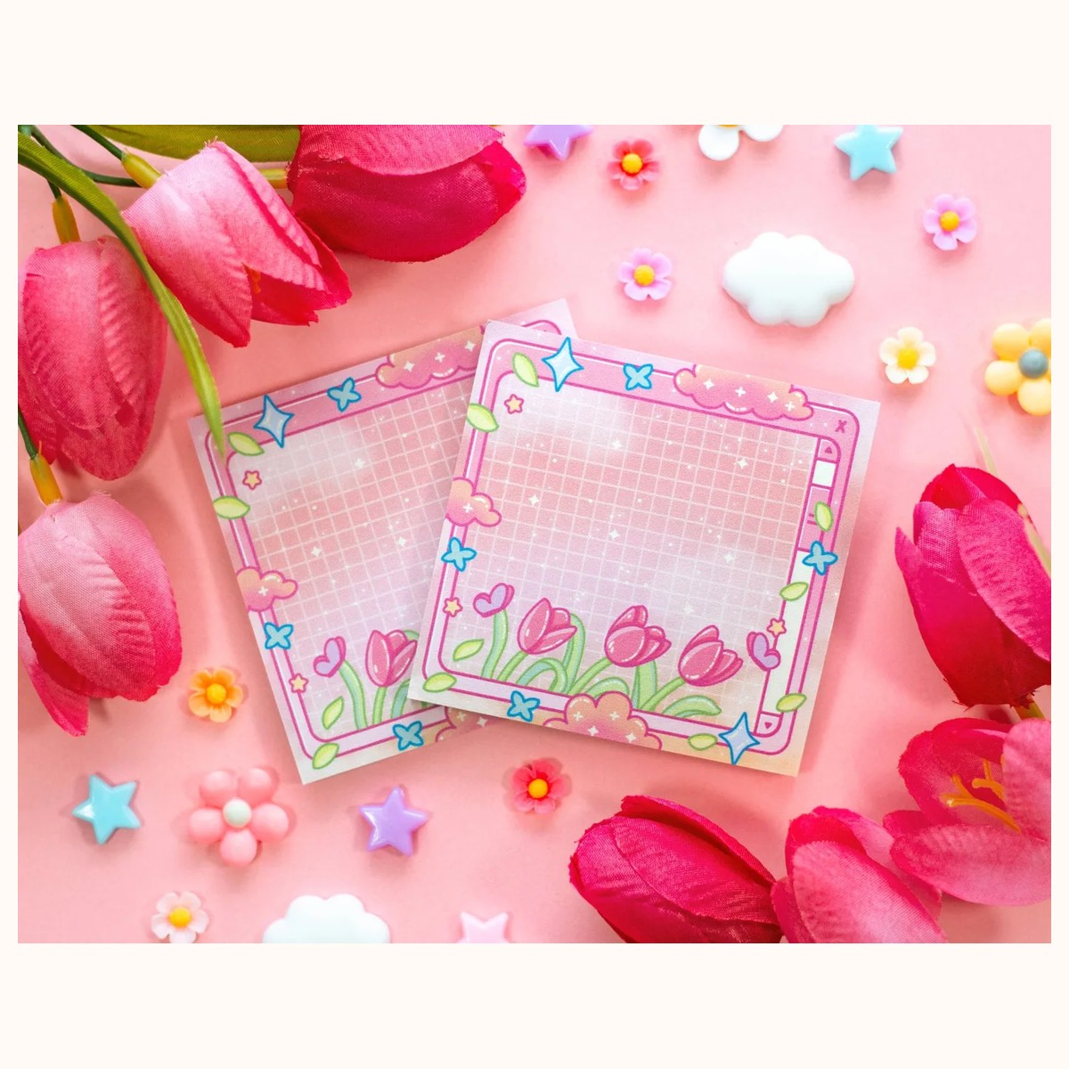 Tulip Dreams Window Aesthetic Sticky Note by Farouk Book Store