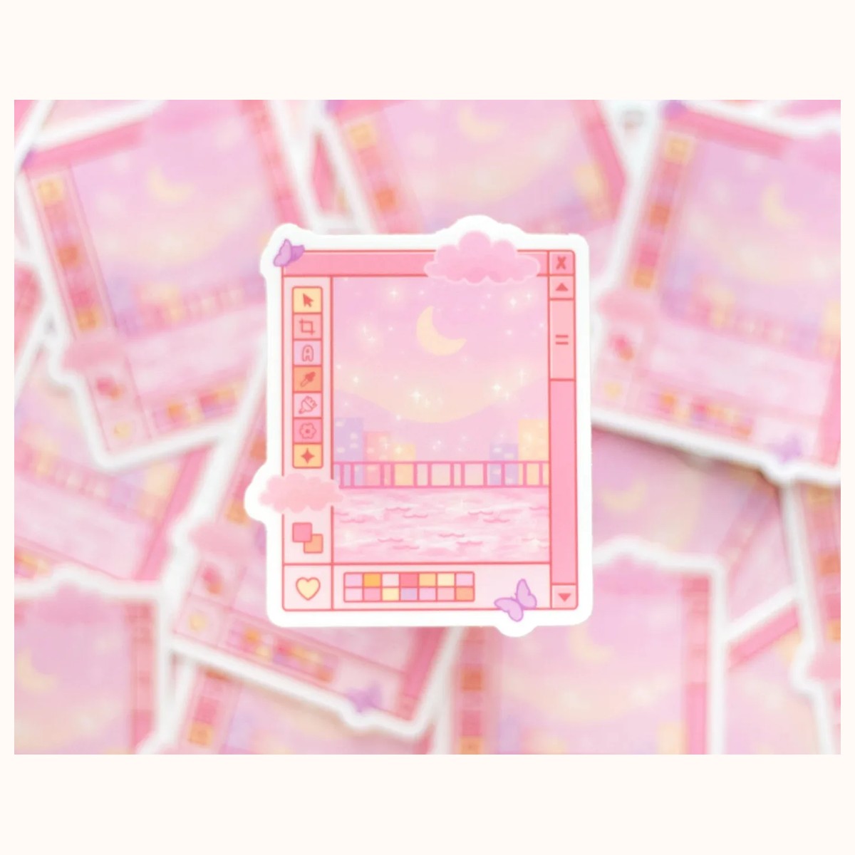 Digital Dreamscape Cute Vinyl Sticker view 2