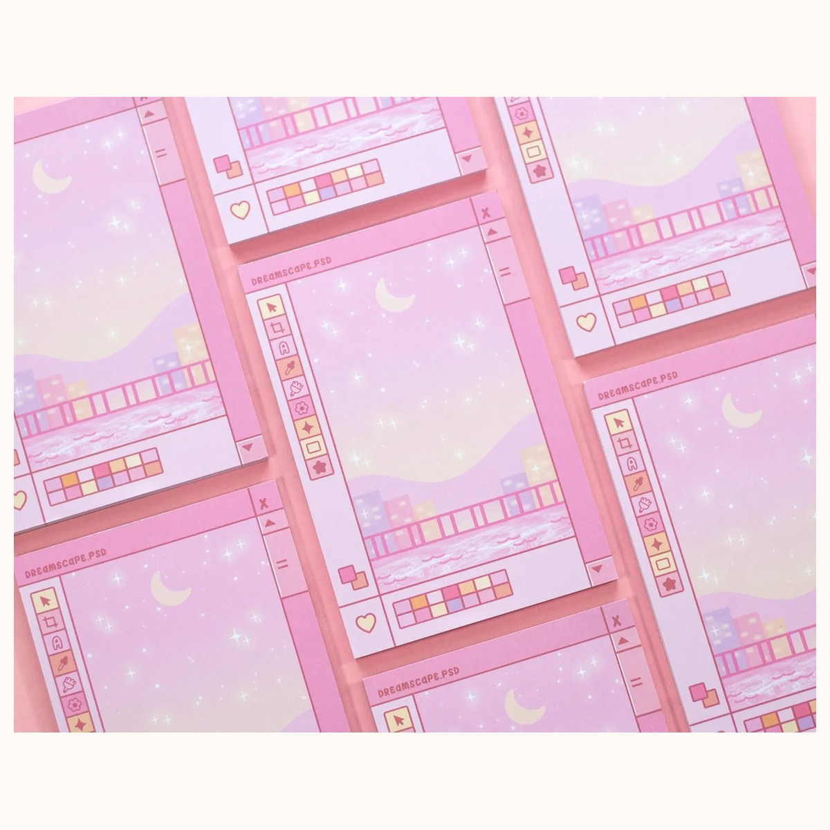 Digital Dreamscape Notepad | Cute Dreamy Kawaii Aesthetic Stationery Memo Pad view 4