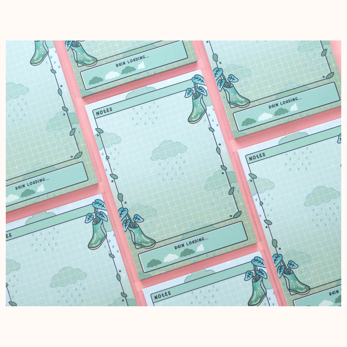 Rainy Day Notepad | Cute Dreamy Kawaii Aesthetic Stationery Memo Pad view 4