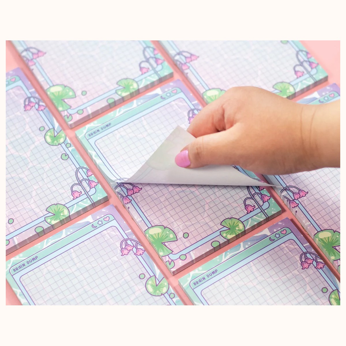 Lily Pad Notepad | Cute Dreamy Kawaii Aesthetic Stationery Memo Pad view 2