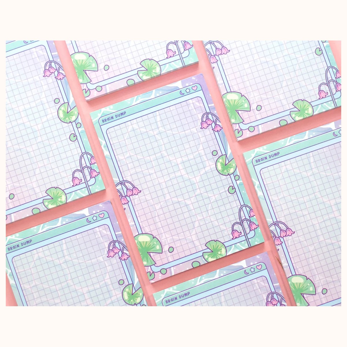 Lily Pad Notepad | Cute Dreamy Kawaii Aesthetic Stationery Memo Pad view 4