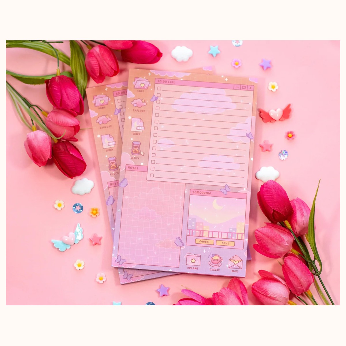 Digital Dreamscape Daily Planner Pad | Kawaii Art Cute Aesthetic Stationery Office Supplies Gift view 3