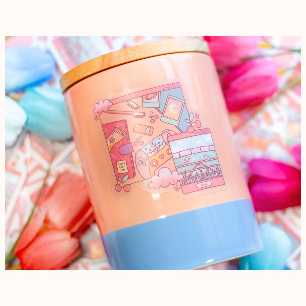Study Break Vinyl CLEAR Sticker | Cute Aesthetic Waterproof Durable Laptop Sticker view 3