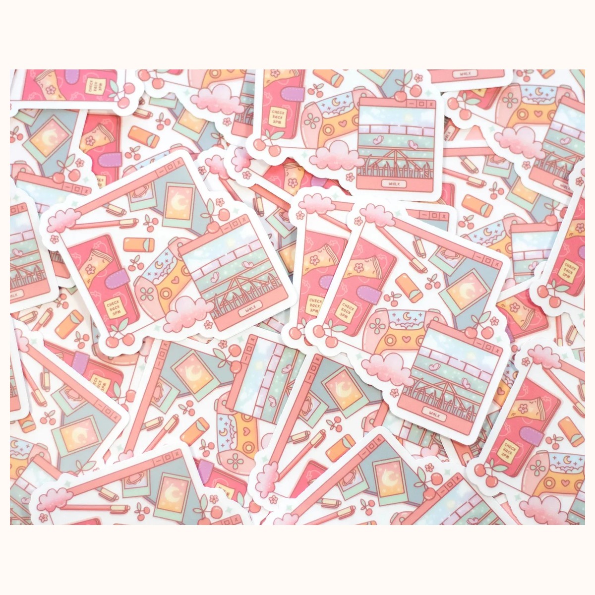 Study Break Vinyl CLEAR Sticker | Cute Aesthetic Waterproof Durable Laptop Sticker view 4