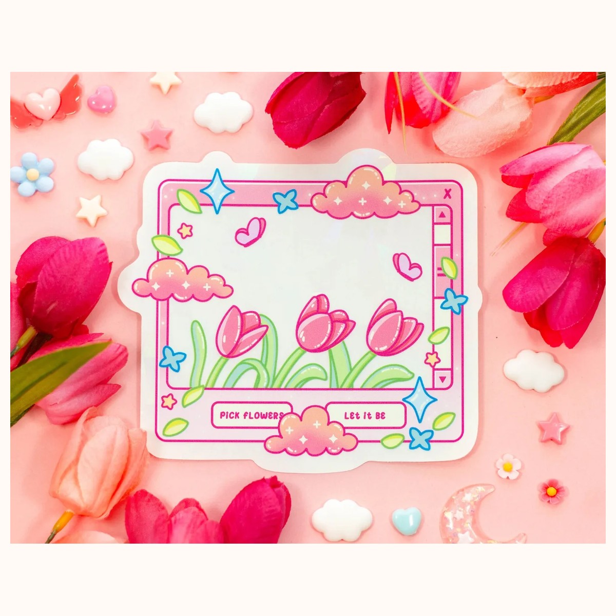 Tulip Dreams Suncatcher Sticker | Rainbow Maker Window Decal view 5