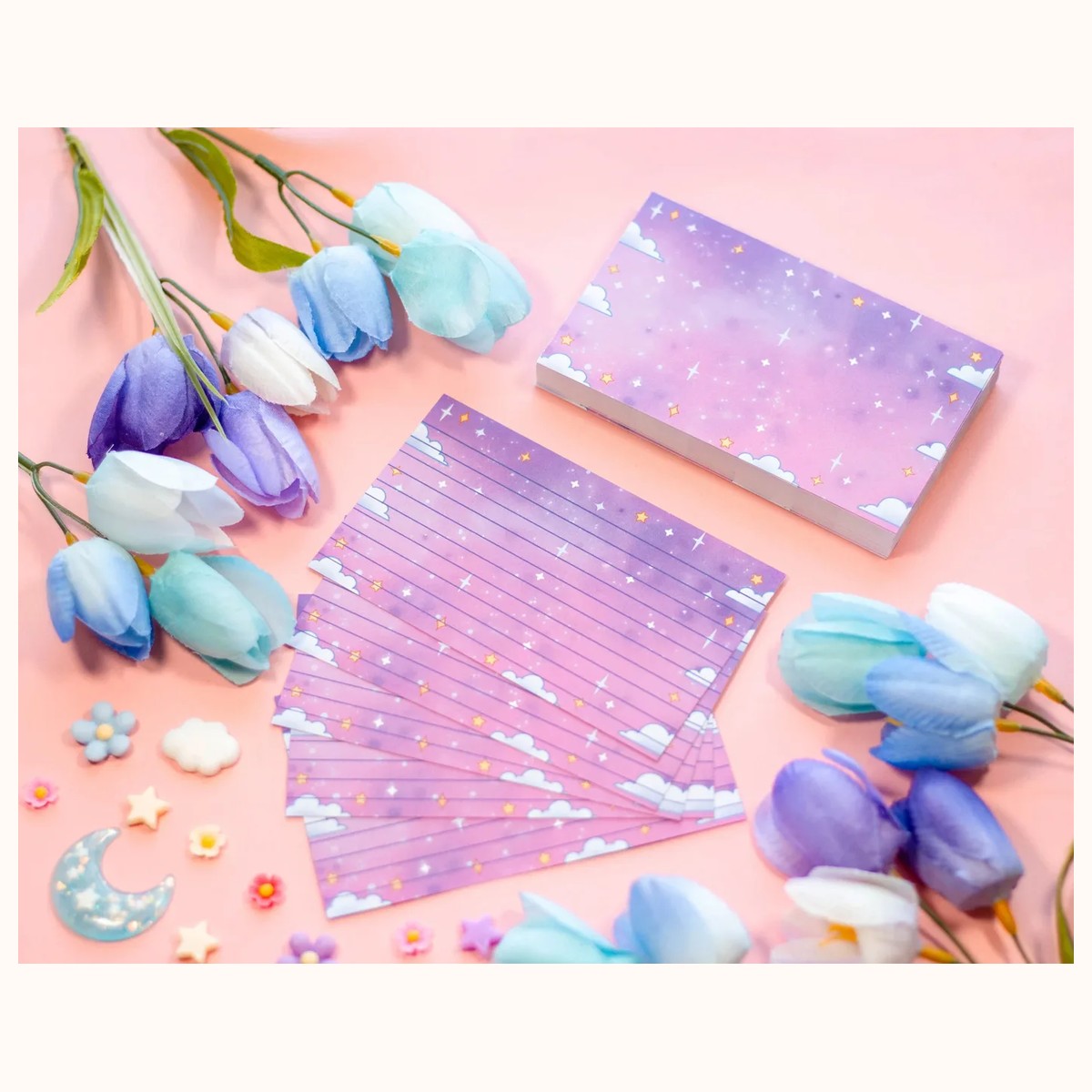 Study Night Note Cards | Kawaii Aesthetic Stationery Index Note Cards view 2