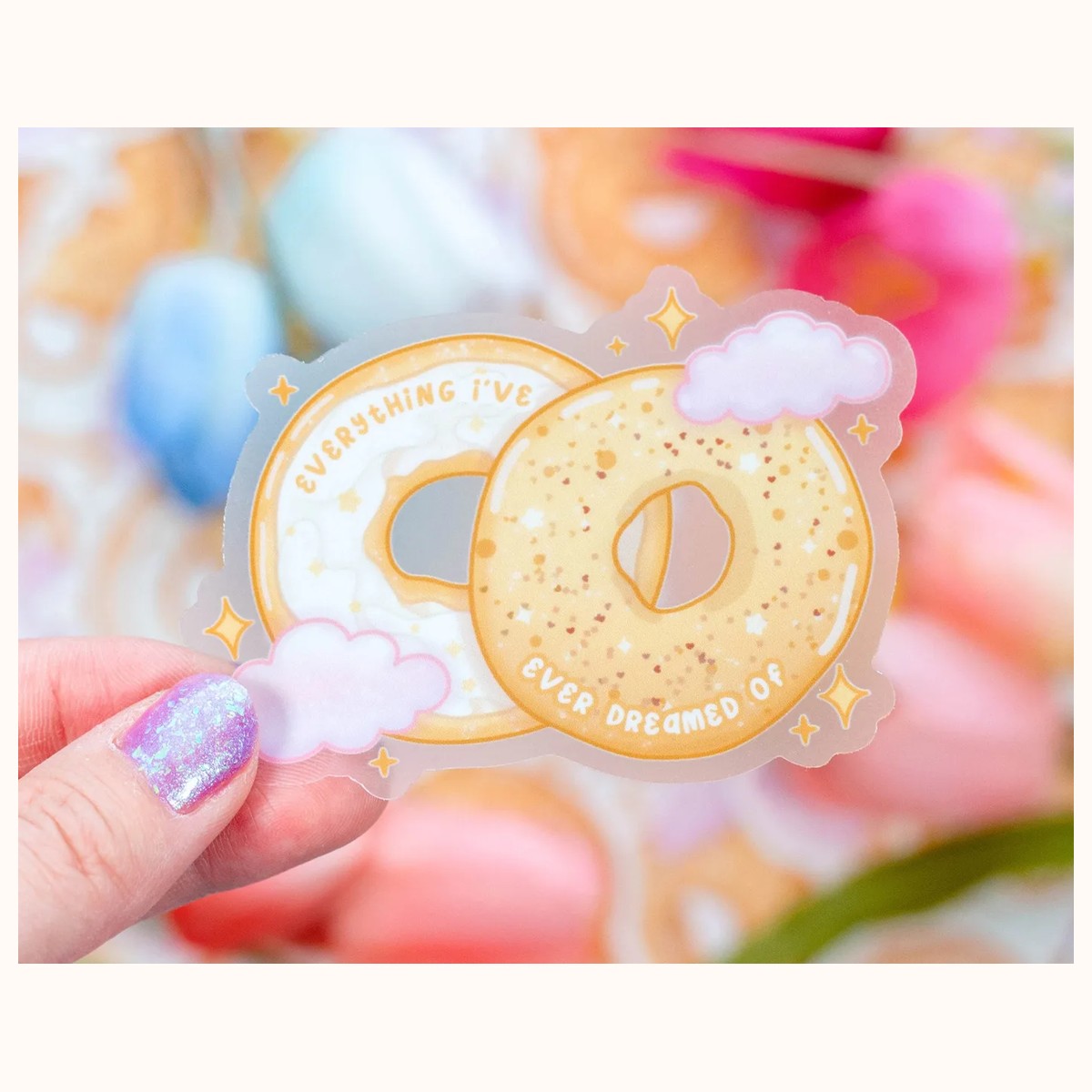 Everything Bagel CLEAR Sticker | Cute Aesthetic Waterproof Durable Laptop Sticker, stickers from Farouk Book Store