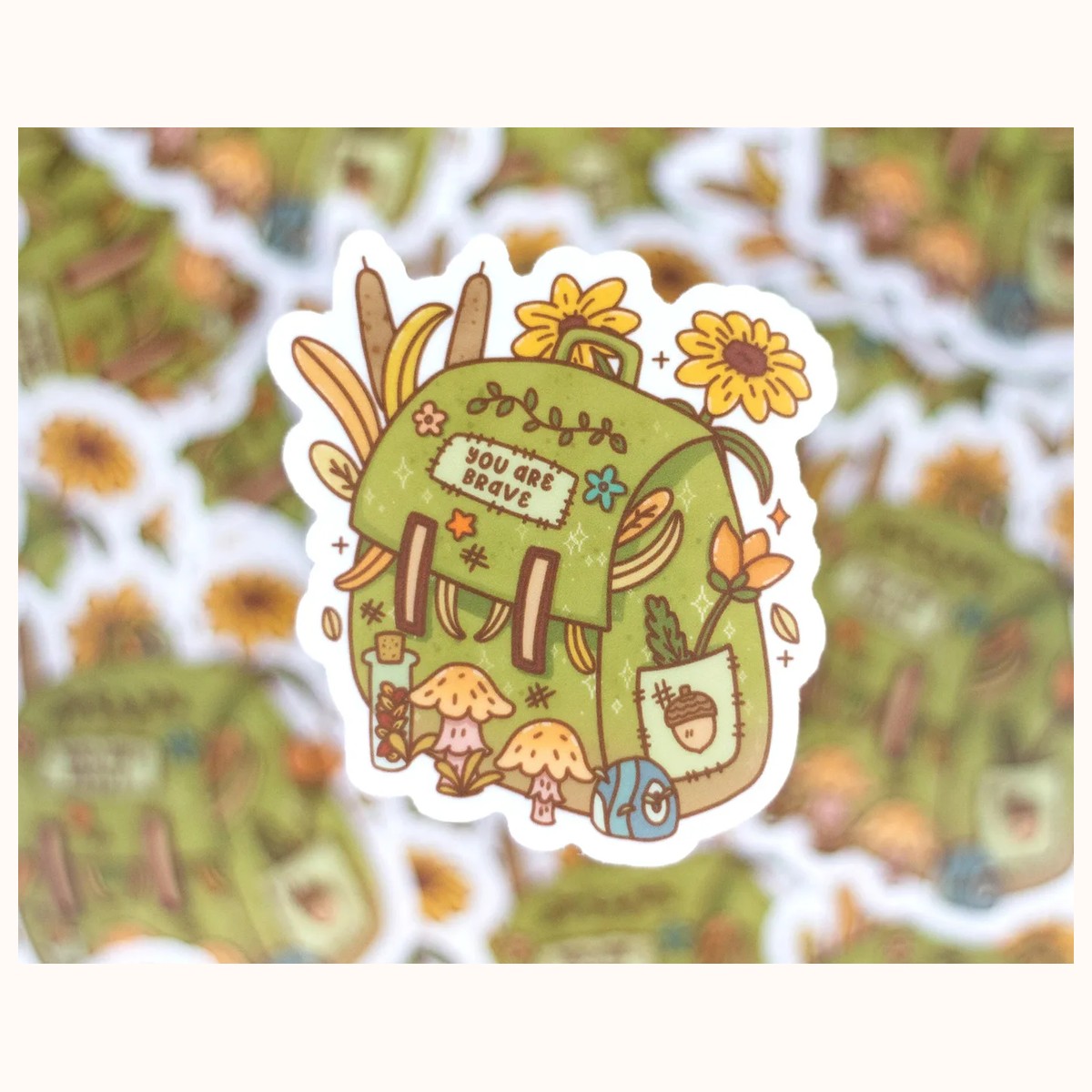 Nature Backpack CLEAR Sticker | Cute Aesthetic Waterproof Durable Laptop Sticker, stickers from Farouk Book Store