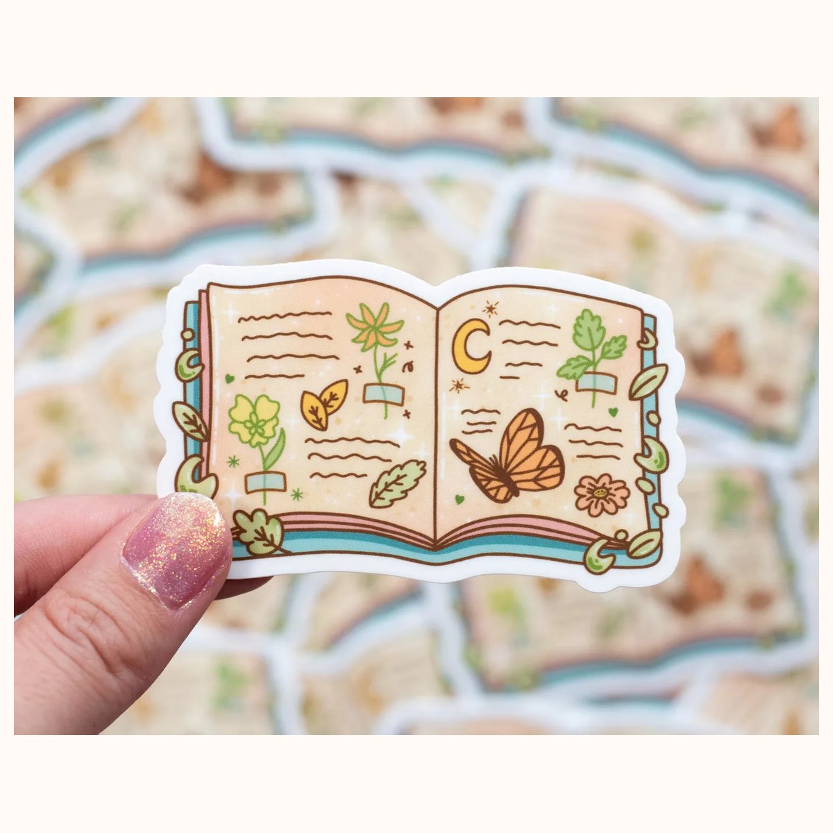 Nature Book Waterproof Sticker | Cute Kawaii Aesthetic Laptop Decal, stickers from Farouk Book Store