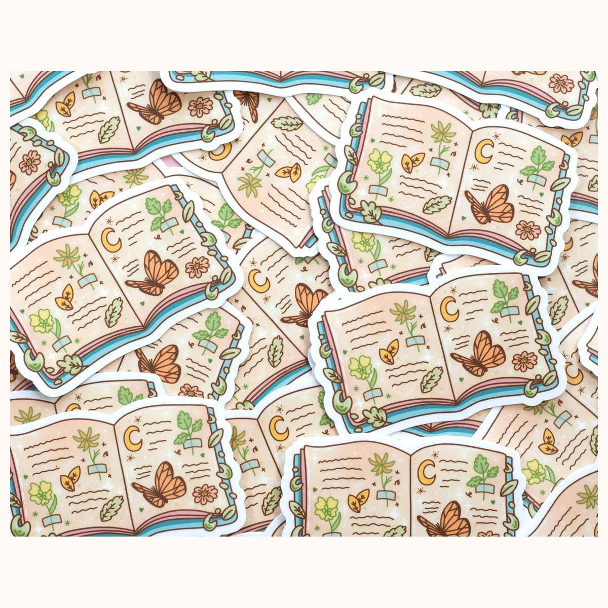 Nature Book Waterproof Sticker | Cute Kawaii Aesthetic Laptop Decal view 3