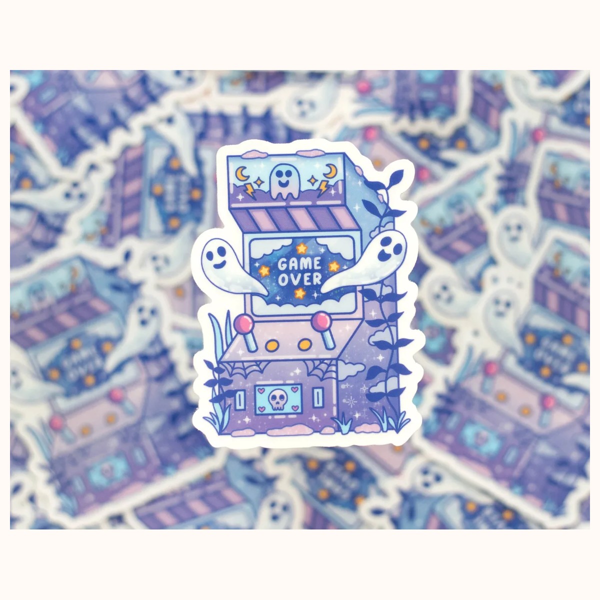 Ghost Arcade CLEAR Sticker | Cute Aesthetic Waterproof Durable Laptop Sticker, stickers from Farouk Book Store