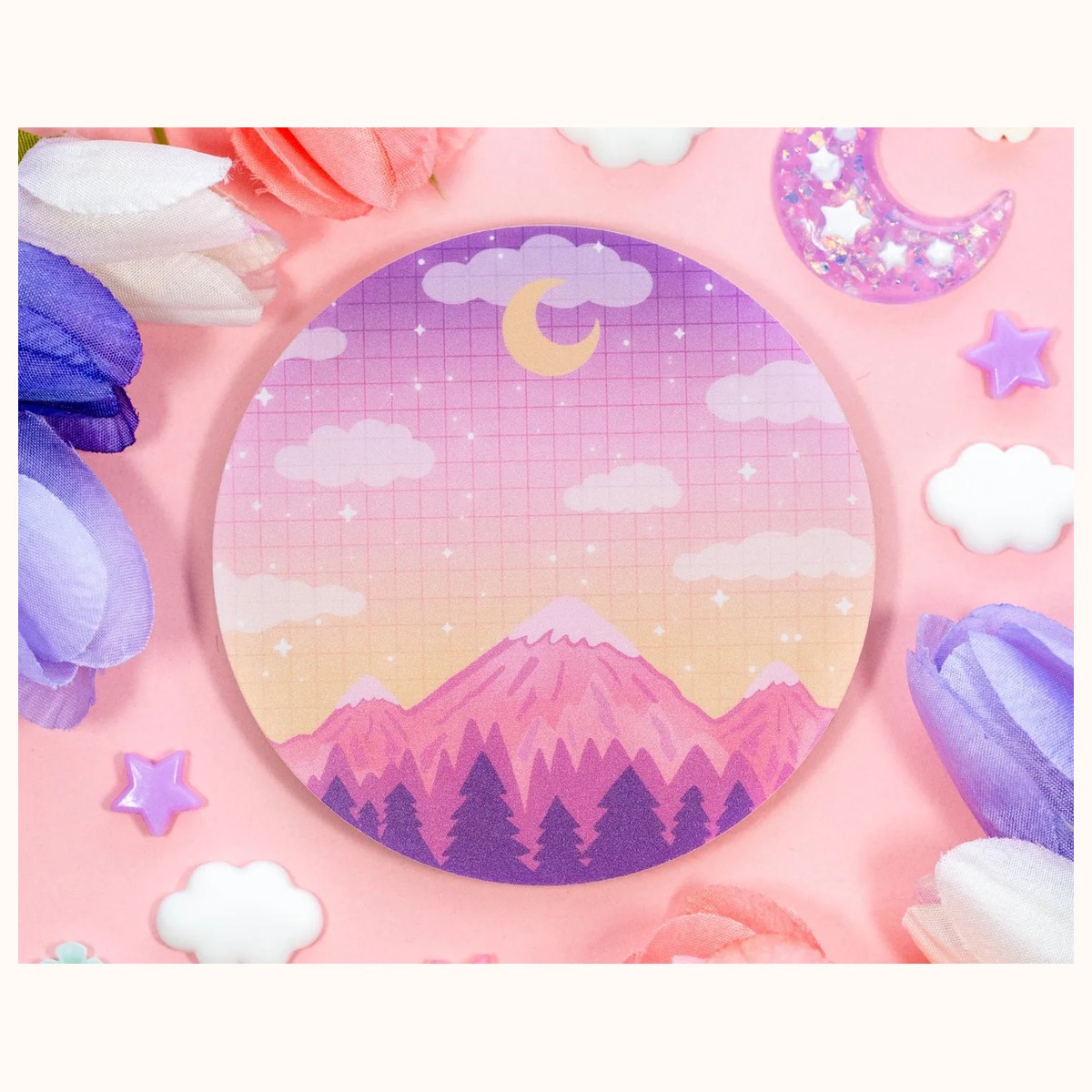 Mountains Acrylic Coaster | Kawaii Drinks Coaster Home Decor Accessories by Farouk Book Store