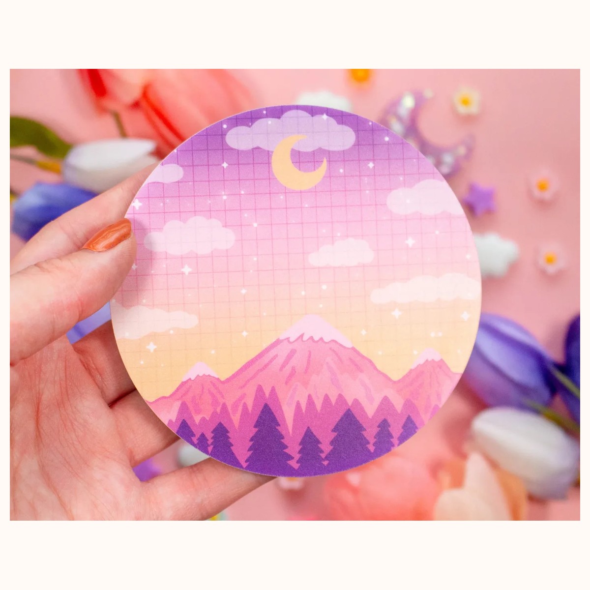 Mountains Acrylic Coaster | Kawaii Drinks Coaster Home Decor Accessories view 4