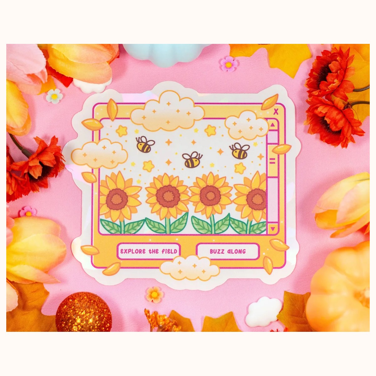 Sunflower Dreams Suncatcher Sticker | Rainbow Maker Window Decal view 5
