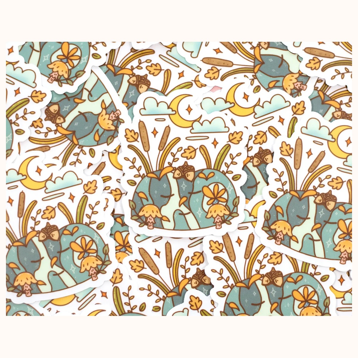 Sleepy Forest CLEAR Sticker | Cute Aesthetic Waterproof Durable Laptop Sticker view 4