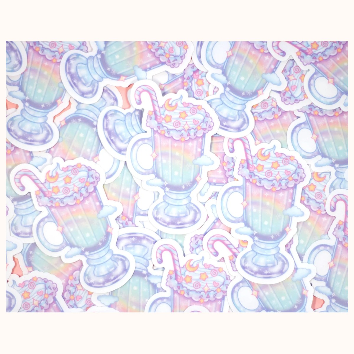 Peppermint Mocha CLEAR Sticker | Christmas Aesthetic Waterproof Durable Laptop Sticker view 4