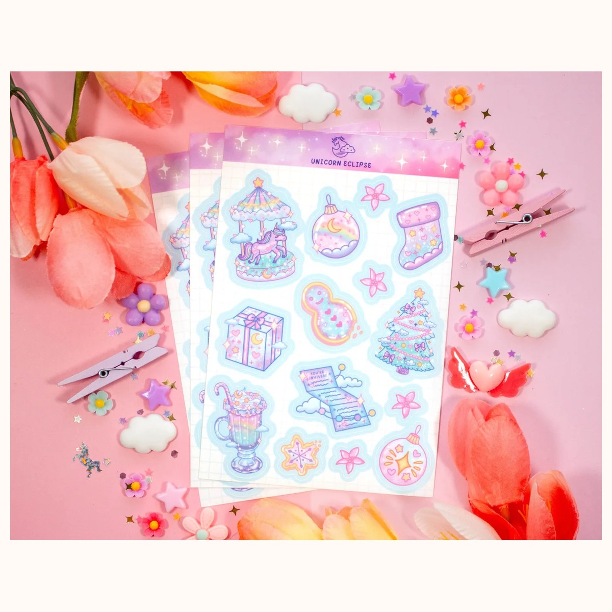 Whimsical Wonderland Sticker Sheet | Planner Stickers, Kawaii Stickers view 2