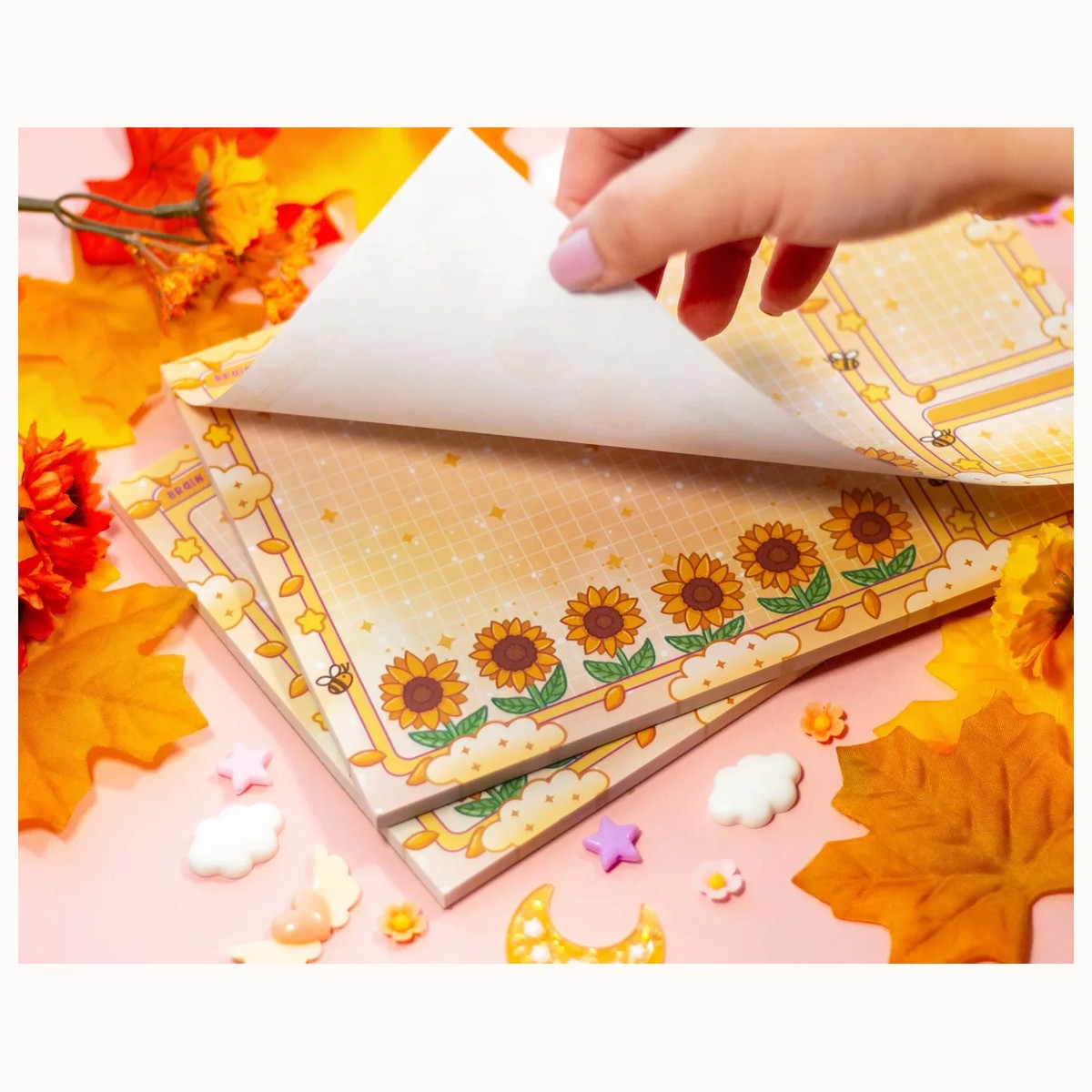 Sunflower Dreams Brain Dump Planner Pad | Kawaii Art Cute Aesthetic Stationery Office Supplies Gift view 2