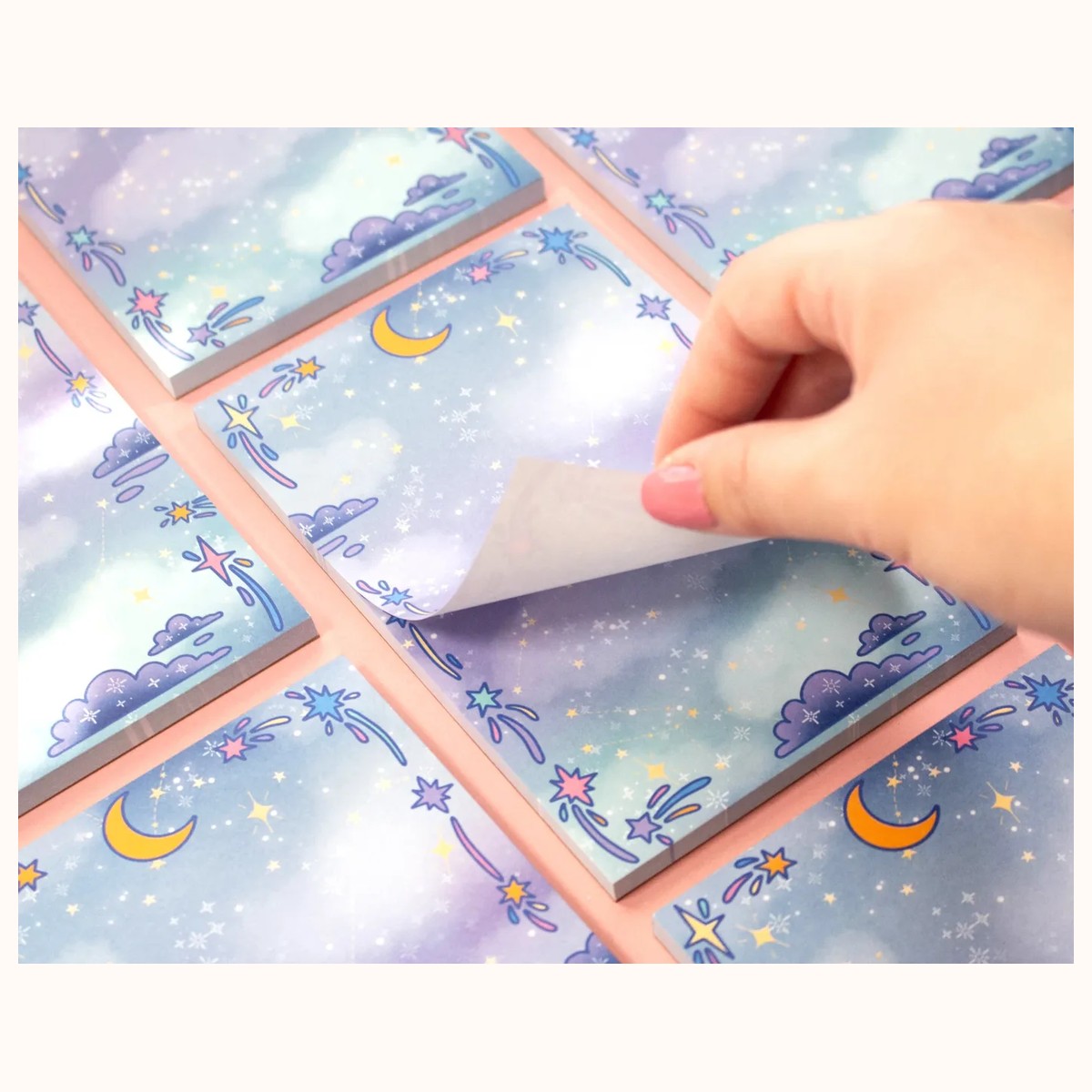 Celestial Galaxy Notepad | Cute Dreamy Kawaii Aesthetic Stationery Memo Pad view 2
