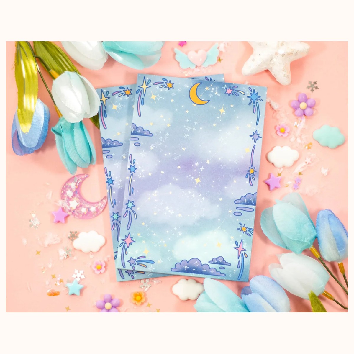 Celestial Galaxy Notepad | Cute Dreamy Kawaii Aesthetic Stationery Memo Pad view 4