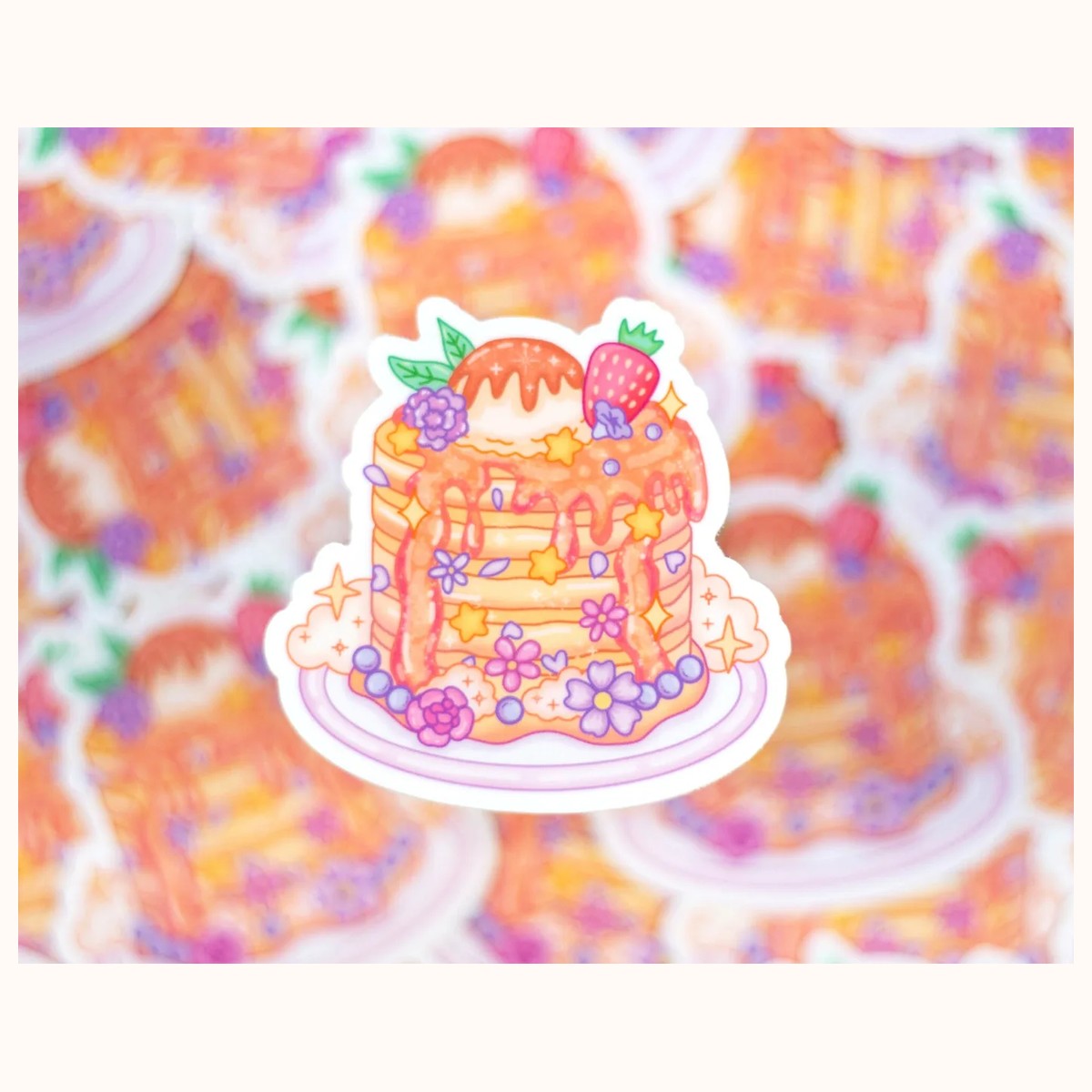 Enchanted Pancakes Aesthetic Vinyl Sticker view 2