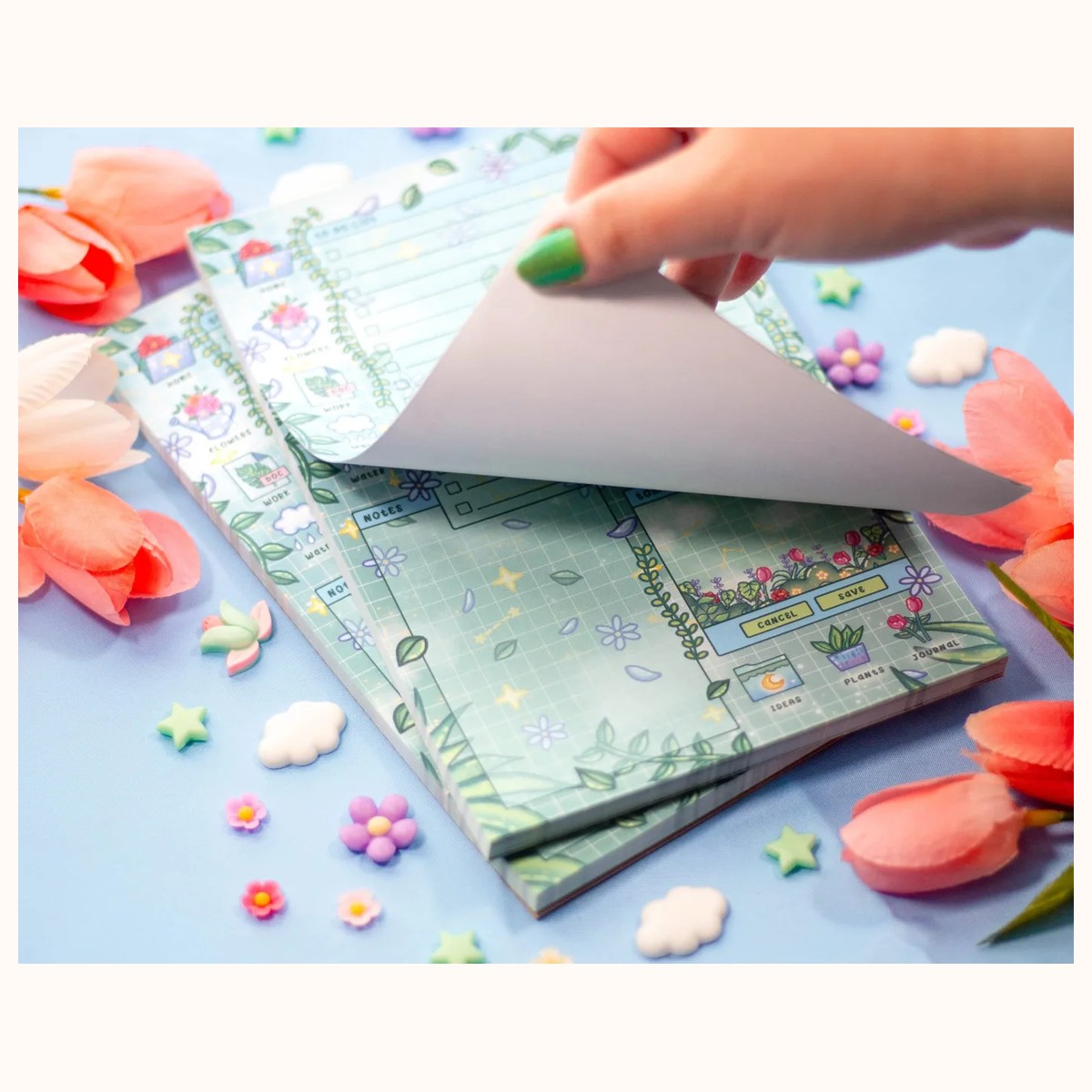 Botanical Bliss Daily Planner Pad | Kawaii Art Cute Aesthetic Stationery Office Supplies Gift view 2