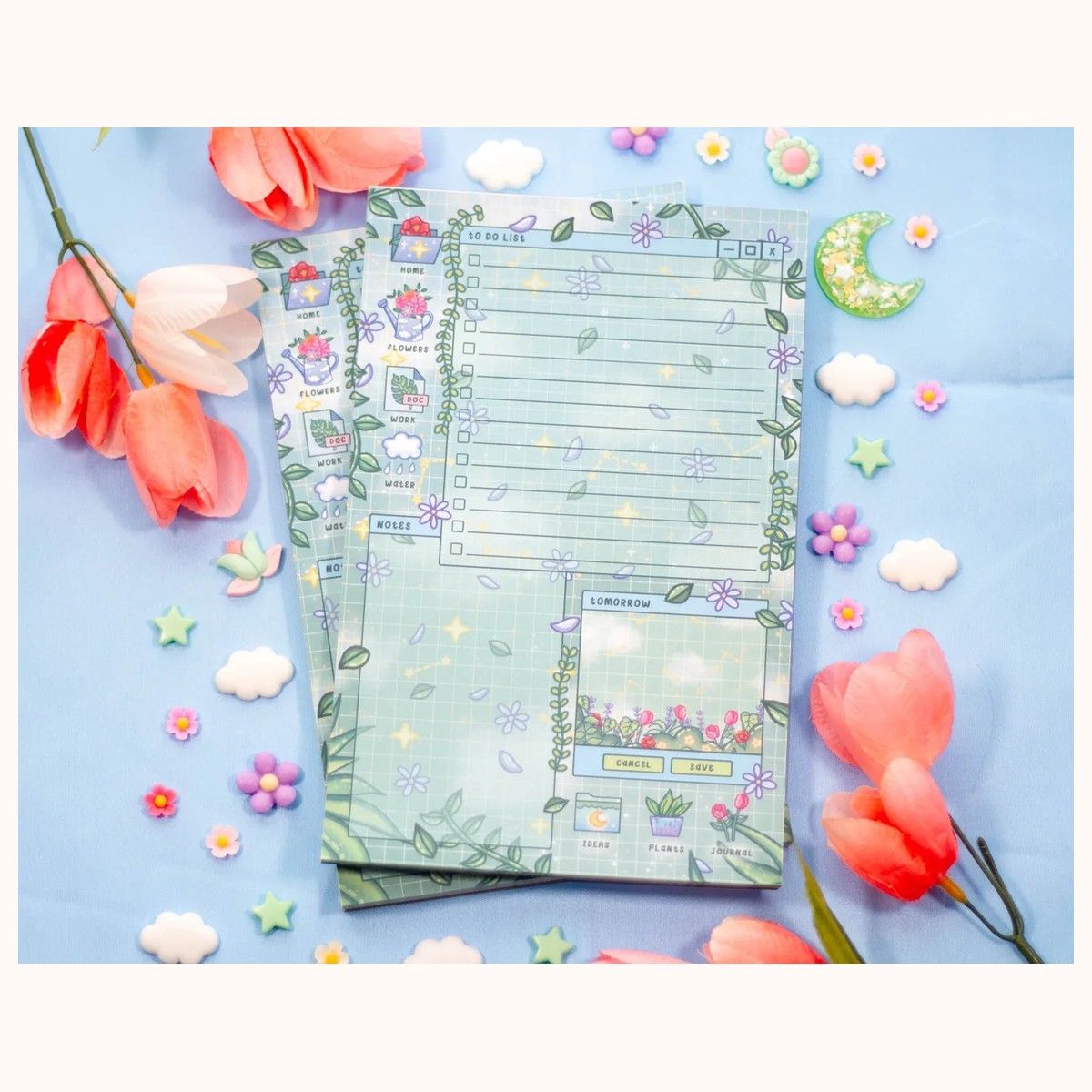 Botanical Bliss Daily Planner Pad | Kawaii Art Cute Aesthetic Stationery Office Supplies Gift view 3