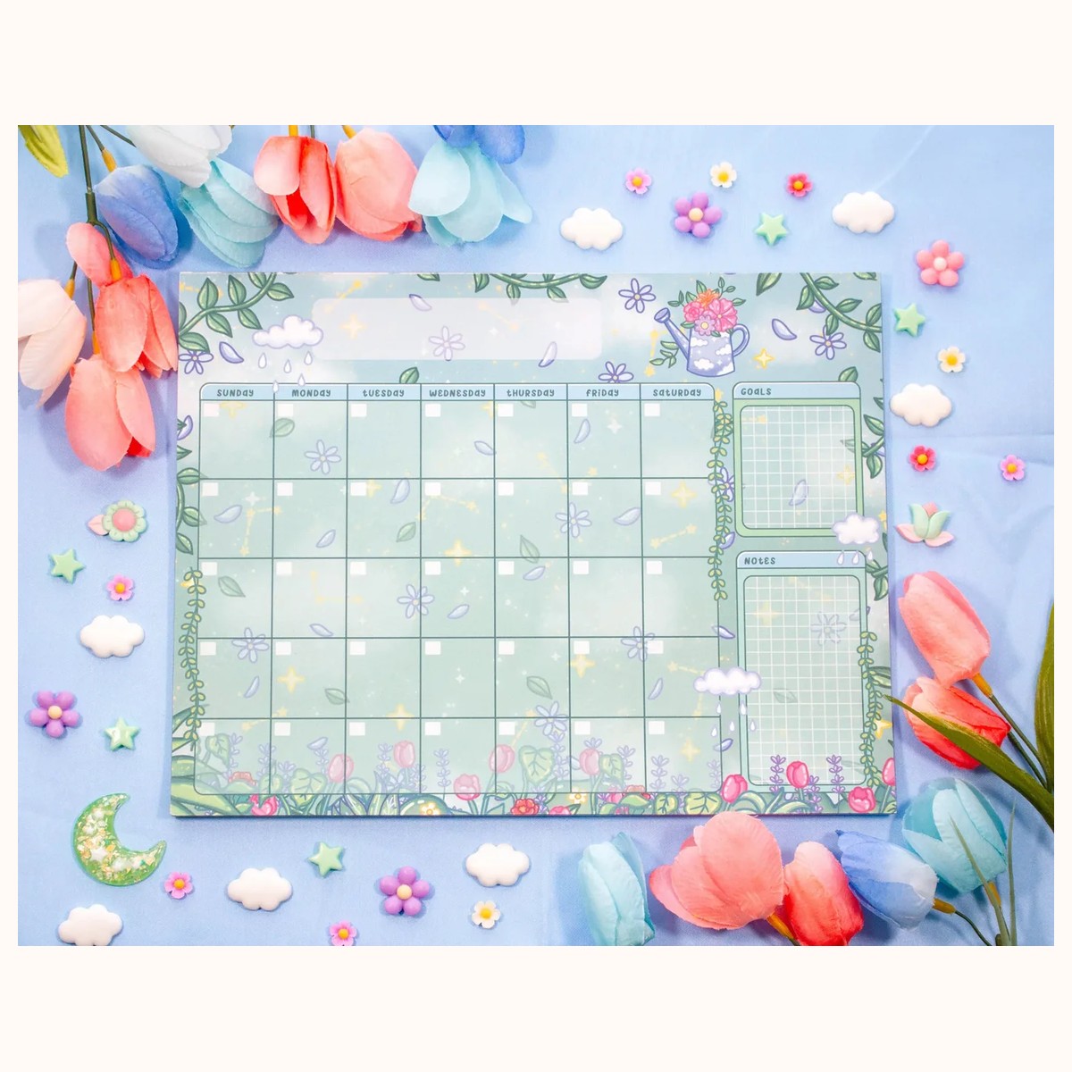 Botanical Bliss Monthly Planner Pad | 24 Pages Dreamy Cute Aesthetic Stationery Note Pad, notepads from Farouk Book Store
