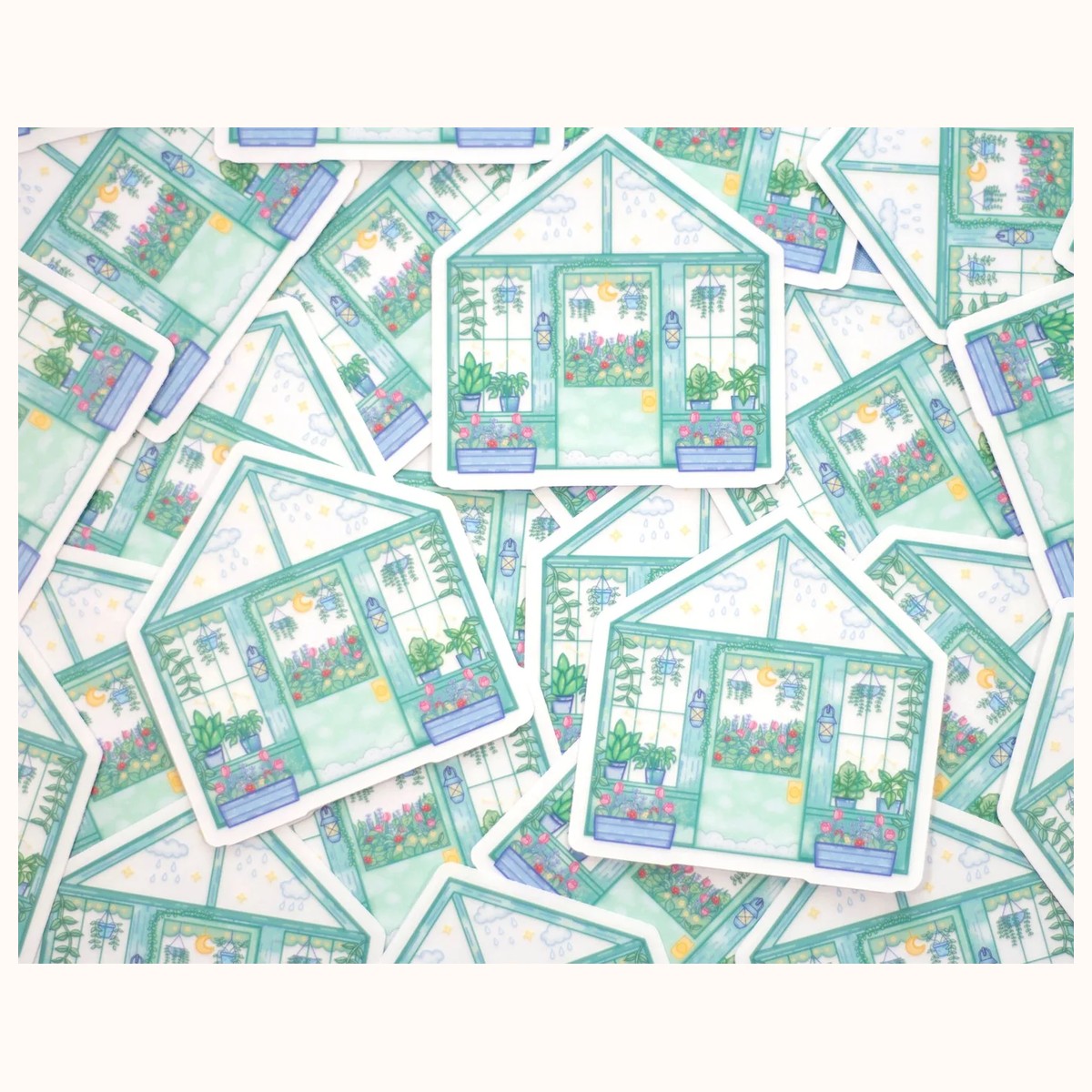Greenhouse CLEAR Sticker | Cute Aesthetic Waterproof Durable Laptop Sticker view 4