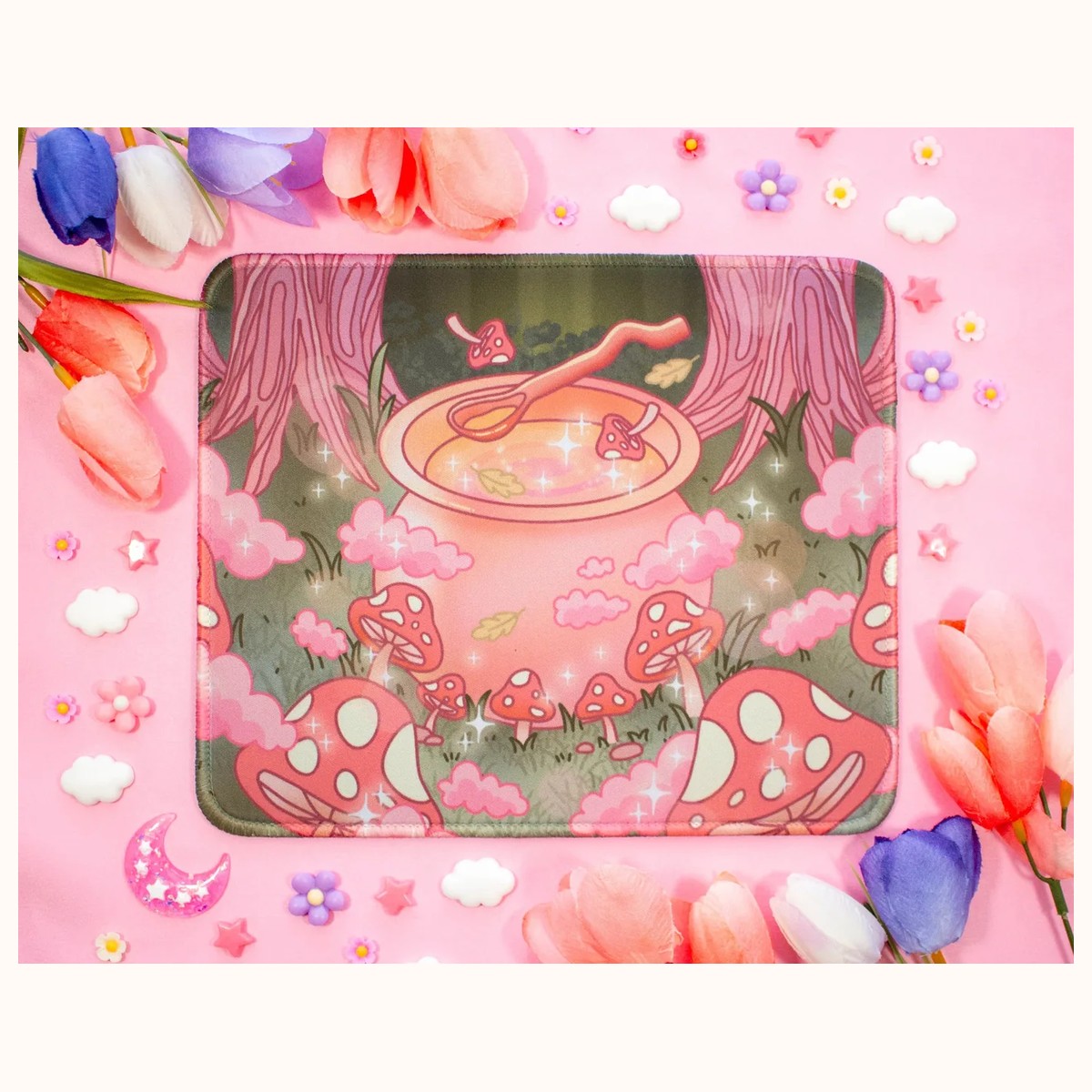 Mushroom Cottagecore Cute Mousepad by Farouk Book Store