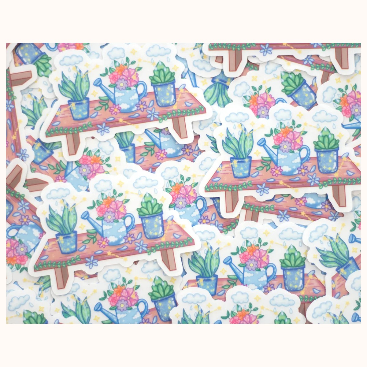 Garden Bench CLEAR Sticker | Cute Aesthetic Waterproof Durable Laptop Sticker view 4