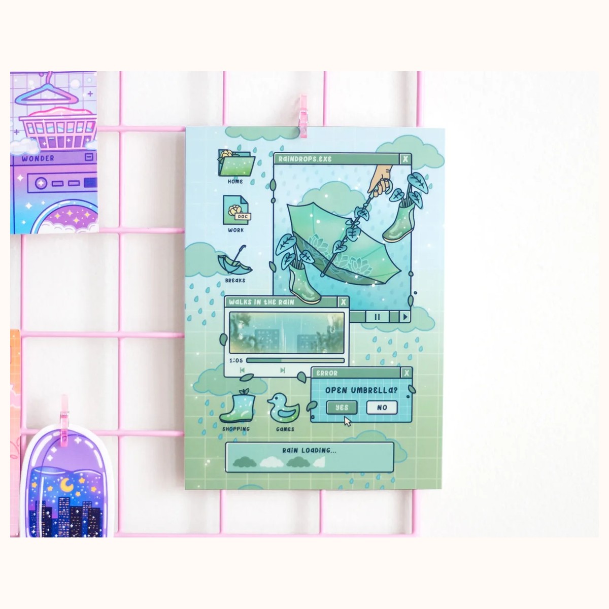 Rainy Day Cute Art Print view 2