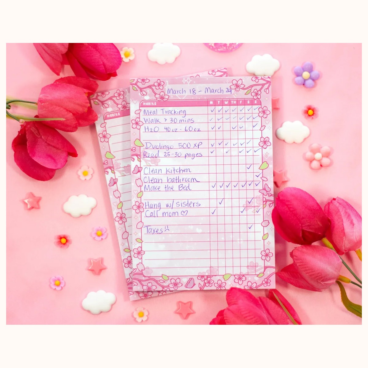 Sakura Habit Tracker Notepad view 3