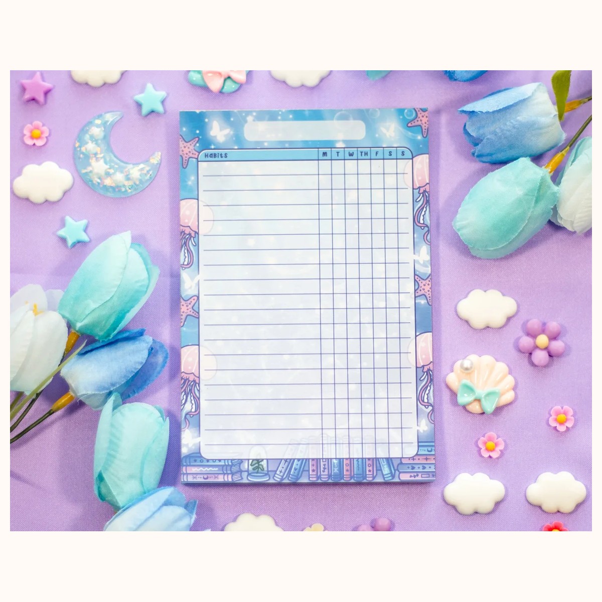 Reading Room Habit Tracker Cute Aesthetic Memo Notepad, notepads from Farouk Book Store